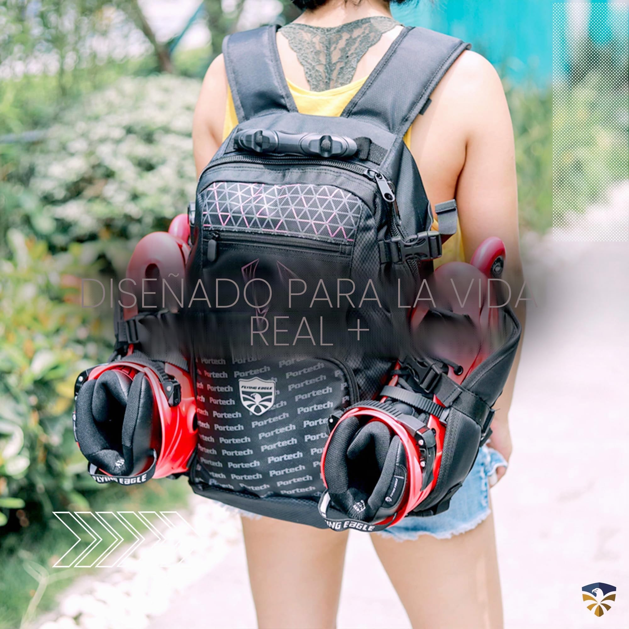 Flying Eagle - Mochila de viaje con patines en línea