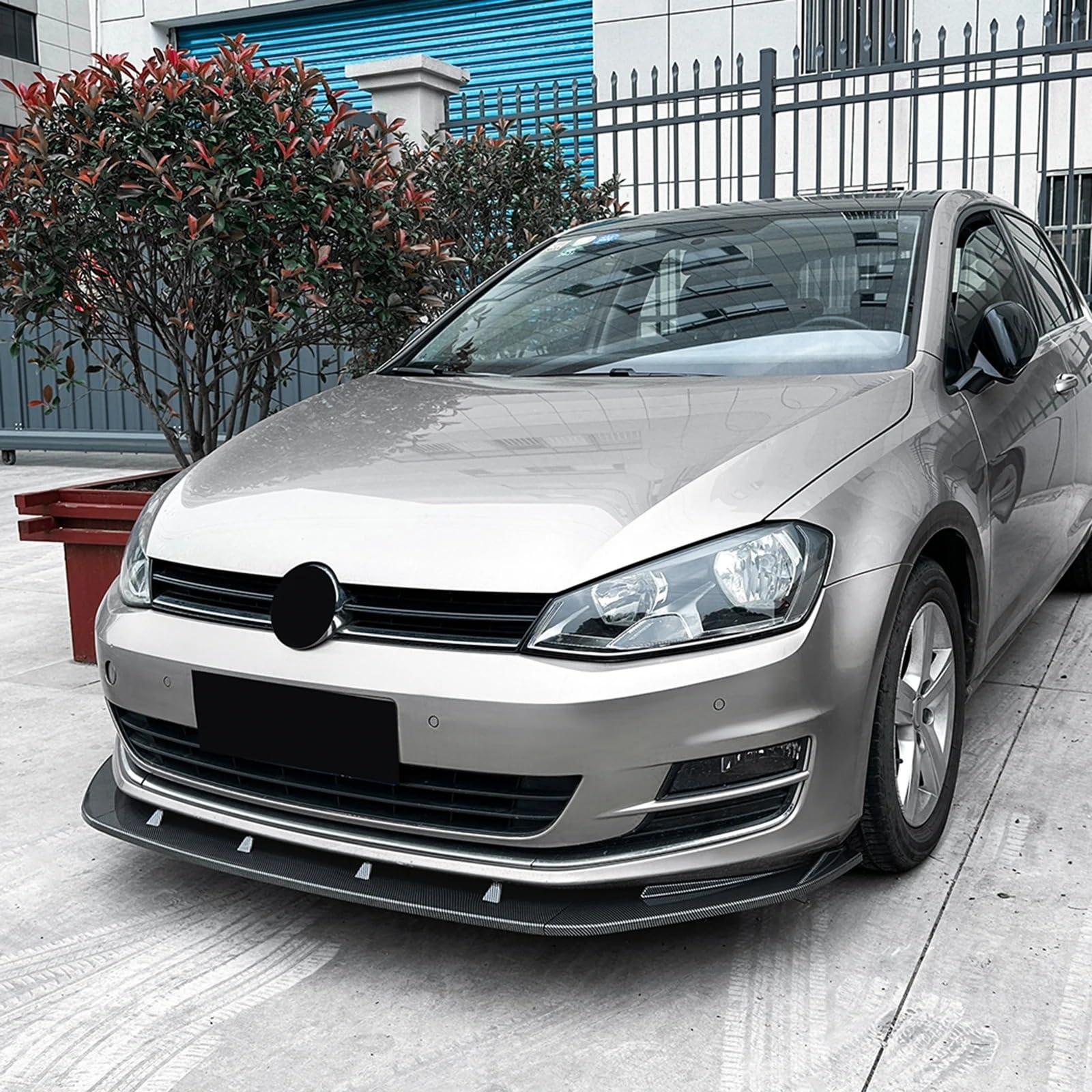 Spoiler Frontali Paraurti Anteriore Spoiler Labbro Fibra Carbonio Look/Nero Lucido Lama Inferiore Splitter Per VW Per Golf 7 2013-2016 Versione Standard(Aspetto in fibra di carbonio)