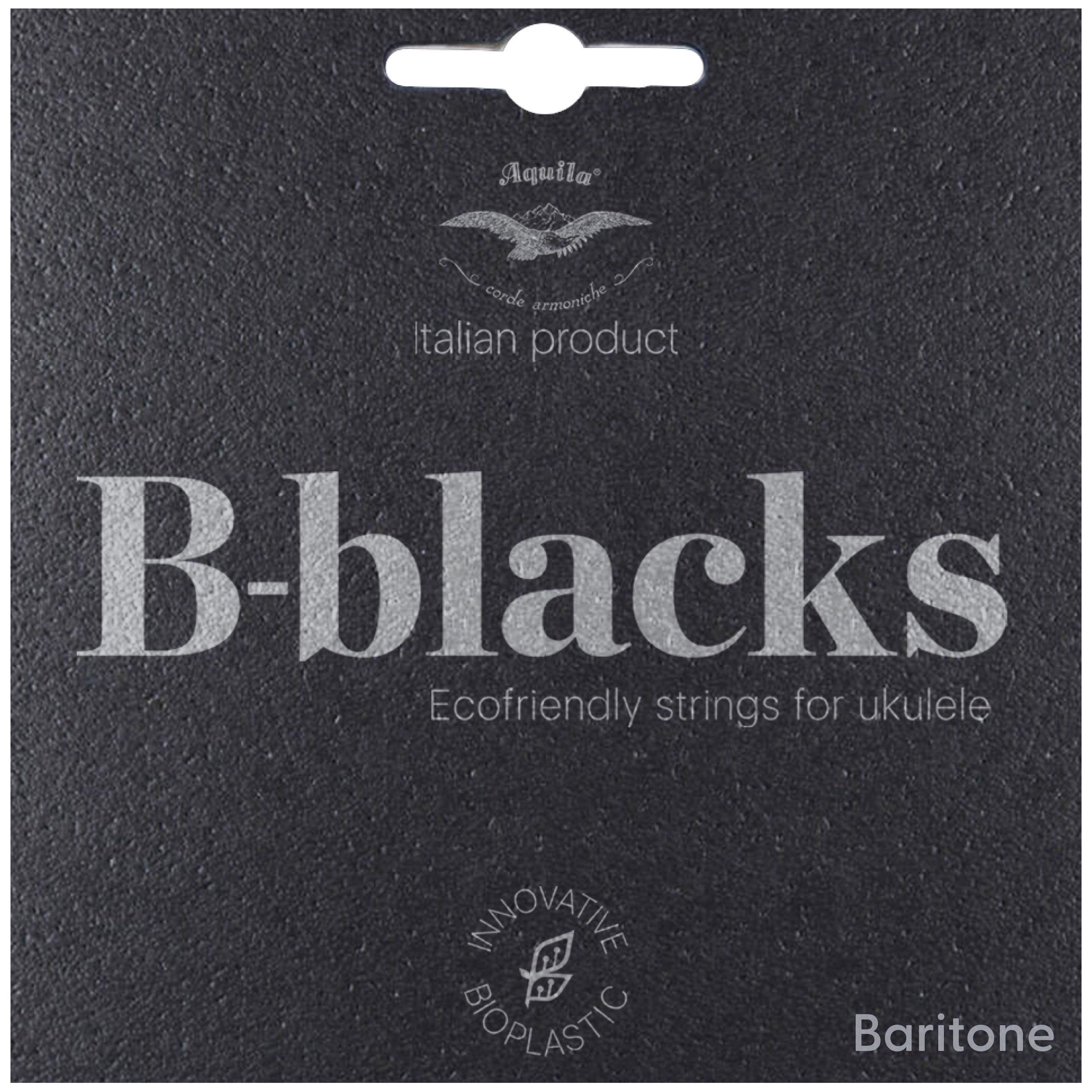 Ukulélé baryton Aquila B-Black avec cordes DGBE - Ré grave