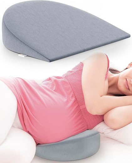 FOVERA Pregnancy Pillow for Pregnant Women | Memory Foam Maternity Pillow Wedge for Supporting Belly, Back During Pregnanc...