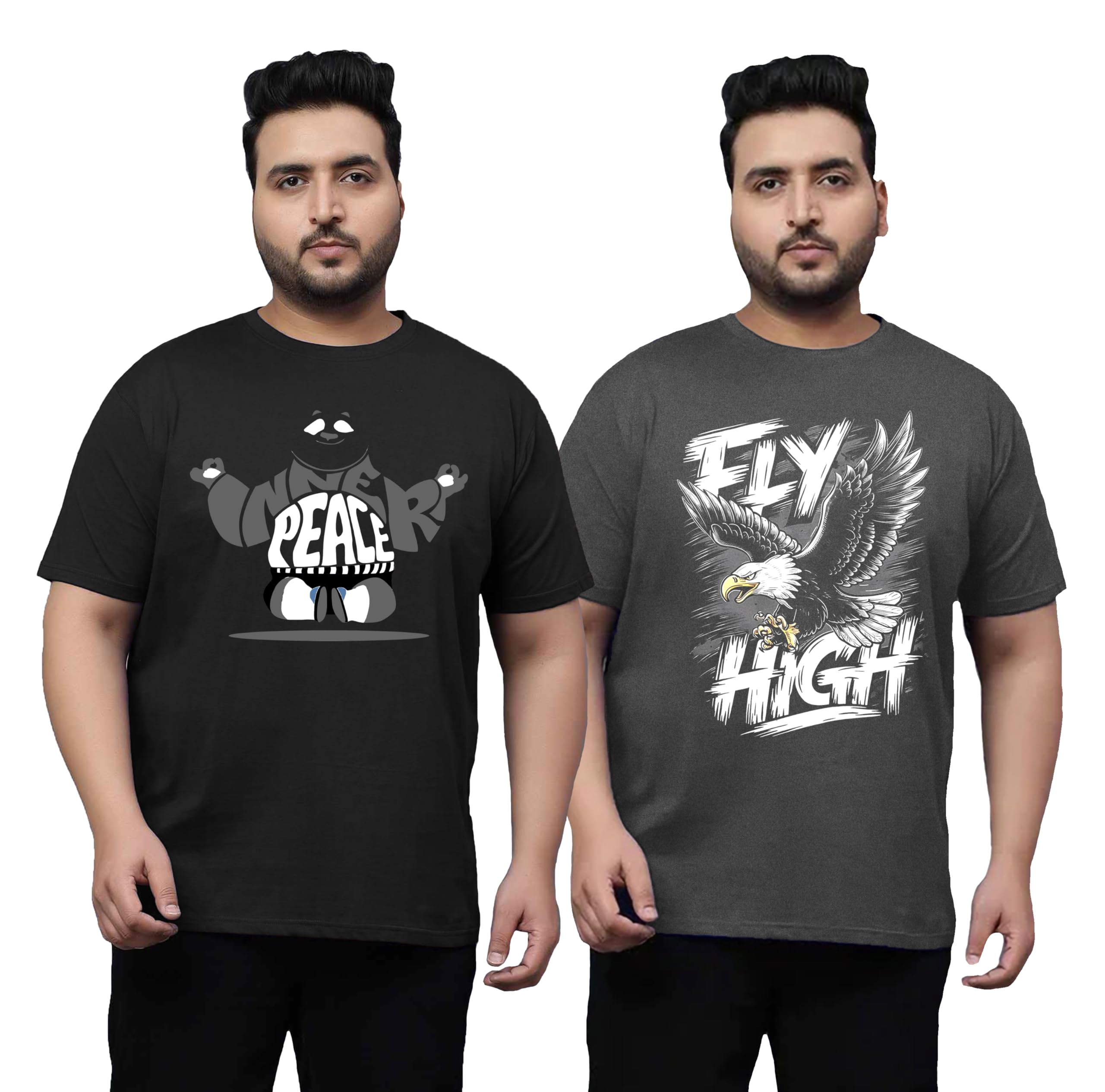 West Gate Clothing Plus Size T-Shirt for Men | Cotton Mens Tshirt XL,2XL,3XL,4XL,5XL | Travel,Gym T-Shirt | Fly High | Mens T-Shirt Combo Pack of 2-picture-25