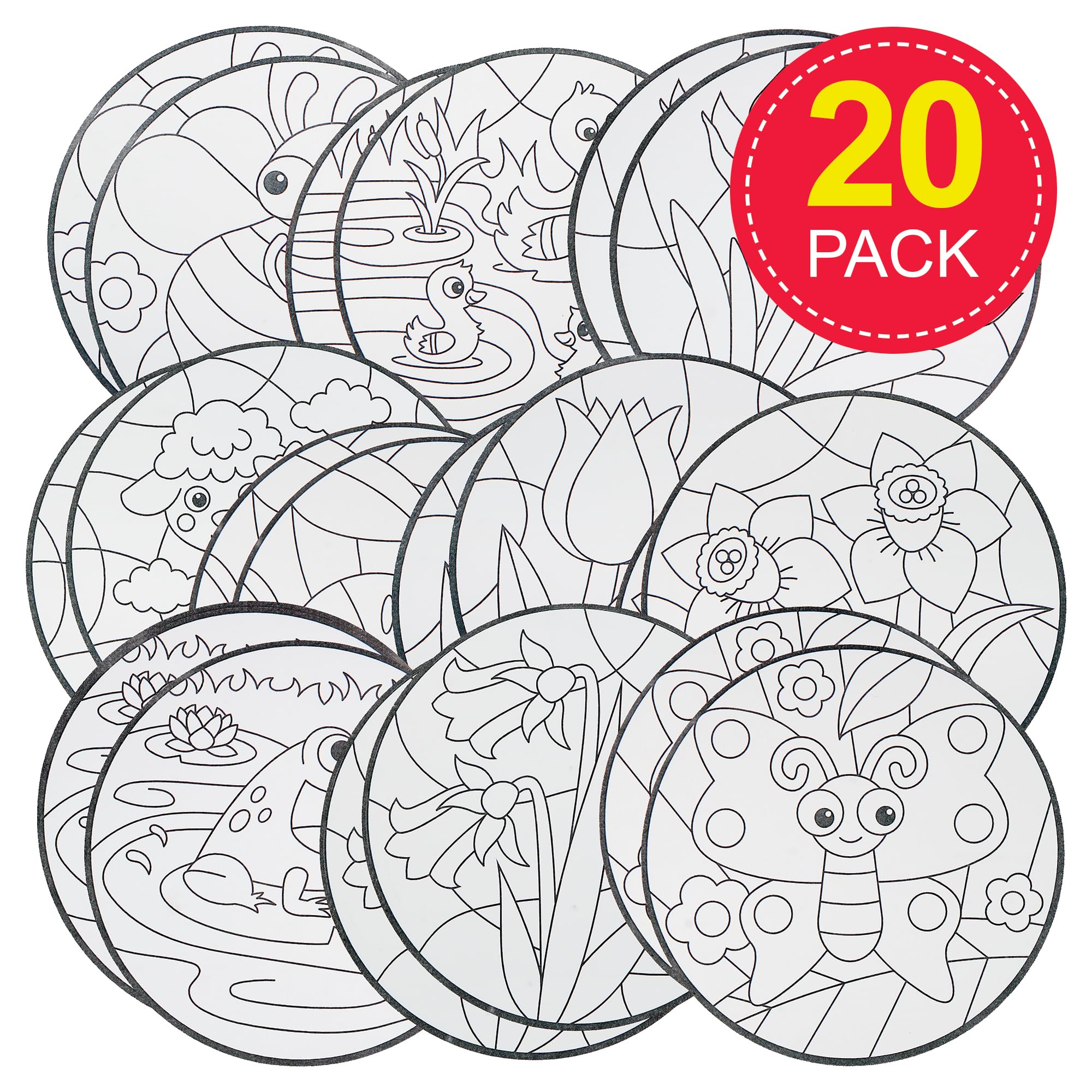 Baker Ross FN381 Springtime Window Decorations - Pack of 20, Classroom Display Window Decorations, Arts and Crafts Kits for Kids - Image 2