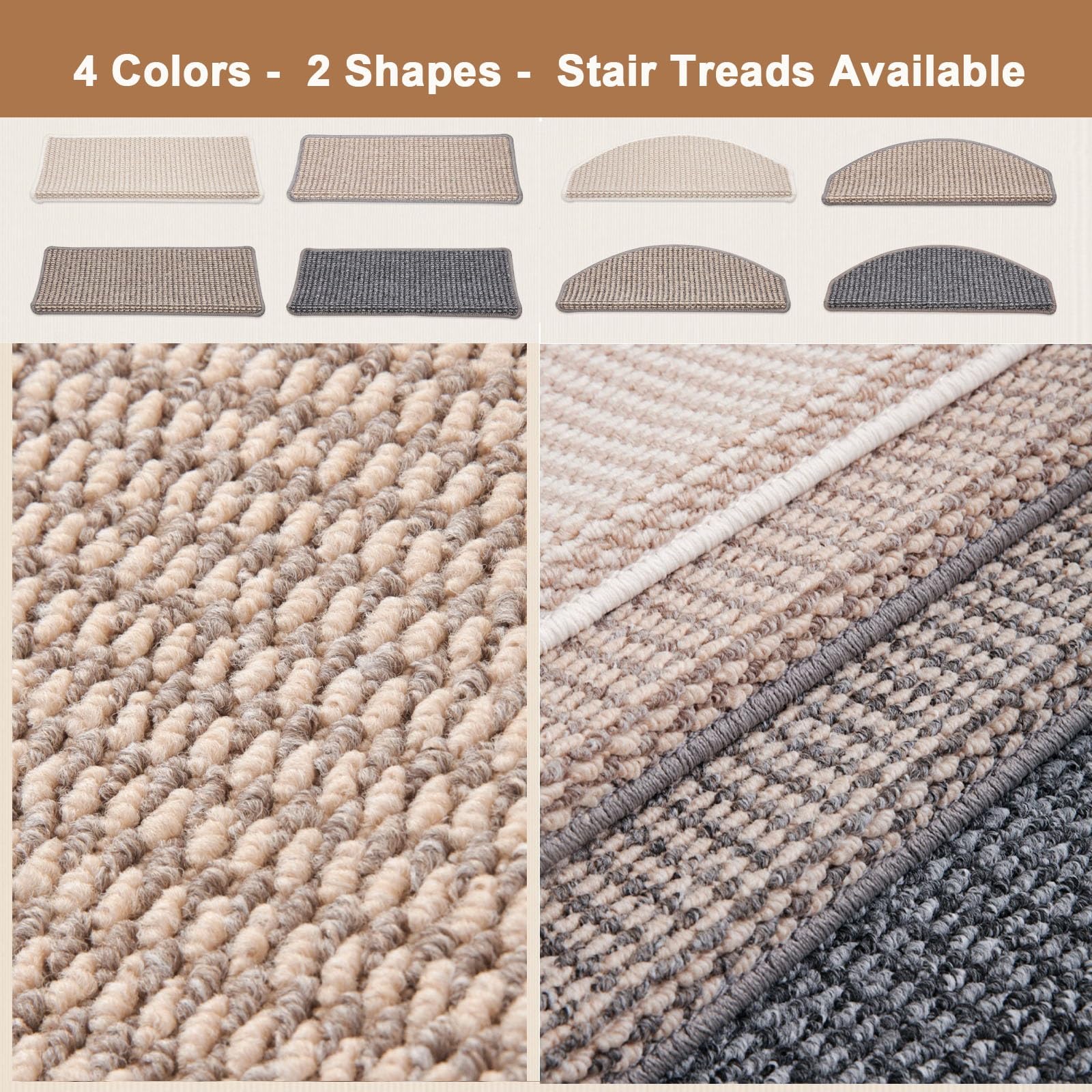 Tappeto antiscivolo per scale con copertura in legno, protezione di sicurezza per gradini, antiscivolo, per casa, facile da installare, design elegante