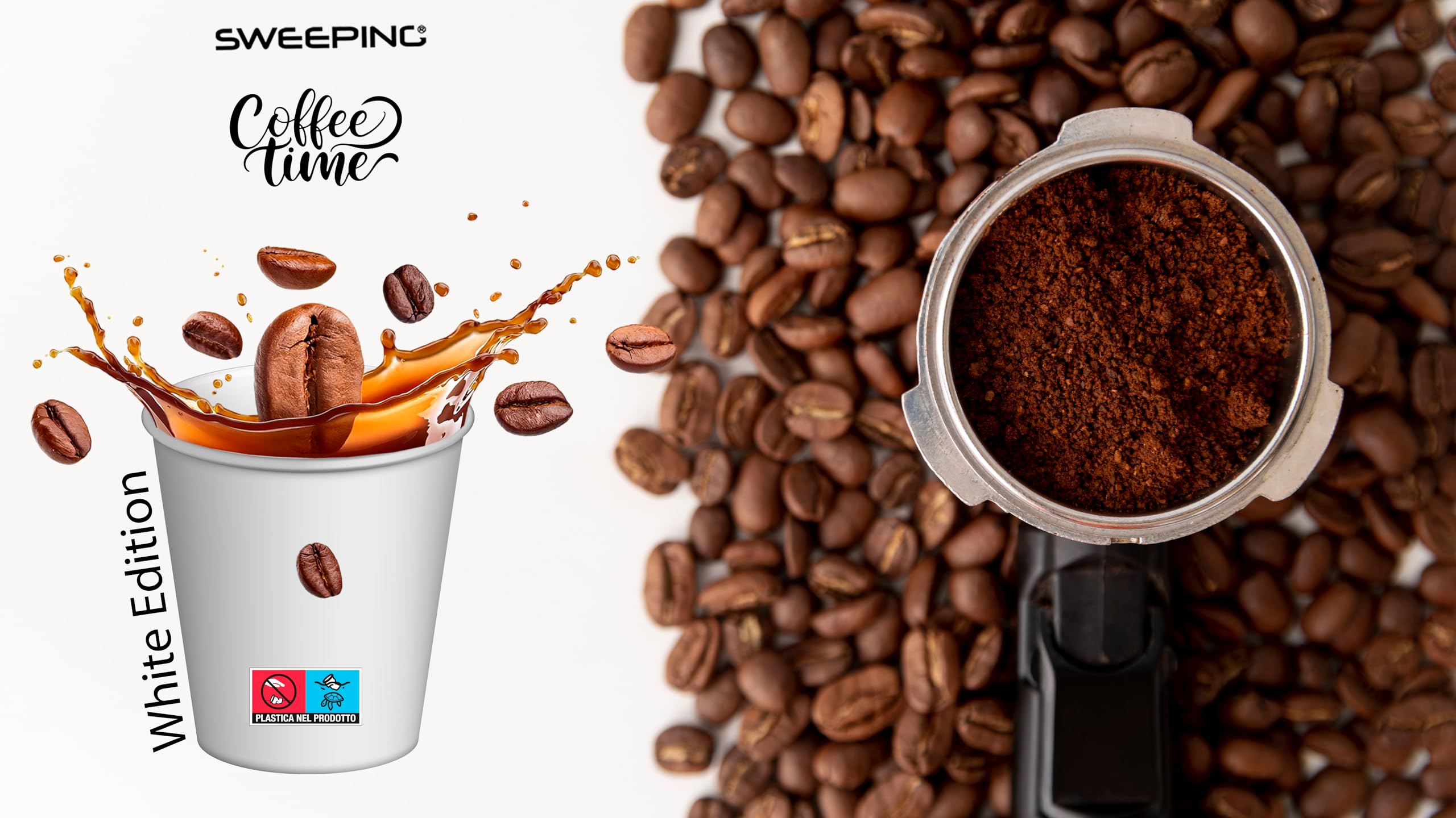 SWEEPING,1000 Bicchierini Caffè monouso,tazzine caffe in carta da 75ml