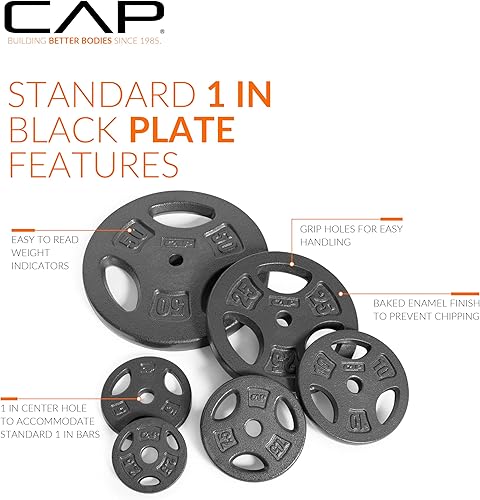 Miniatura 4 de CAP Barbell Placas de peso de agarre estándar de 1 pulgada