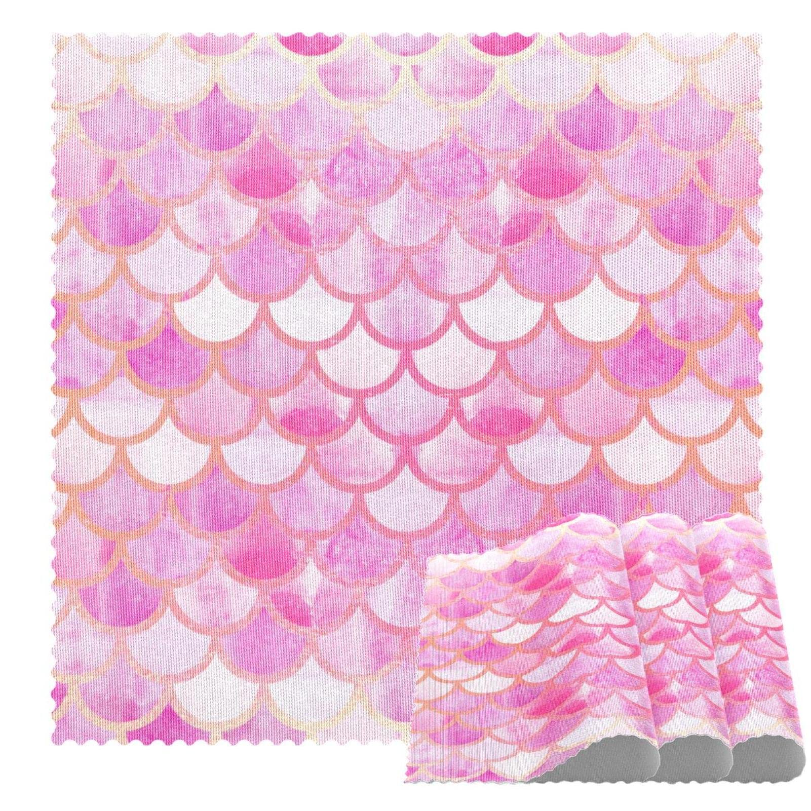 Set de table sirène rose lot de 4 napperons de cuisine 30x30 cm antidérapants