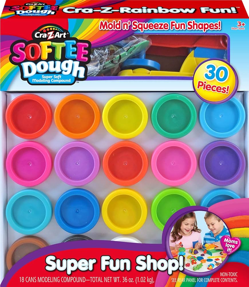 Amazon.com: CRA-Z-Art Super Rainbow Softee Dough Color Pack Set