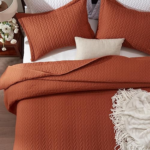 Miniatura 5 de SunStyle Home Umber - Juego de edredón de 2 piezas, tamaño individual, juego de edredón de verano suave de microfibra ligera para todas las