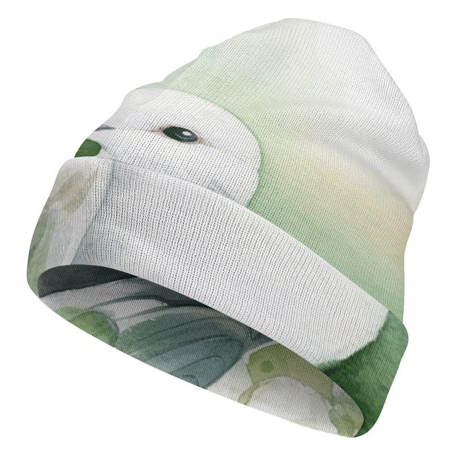 Gorro de punto para invierno al aire libre casual Dove con flor 8