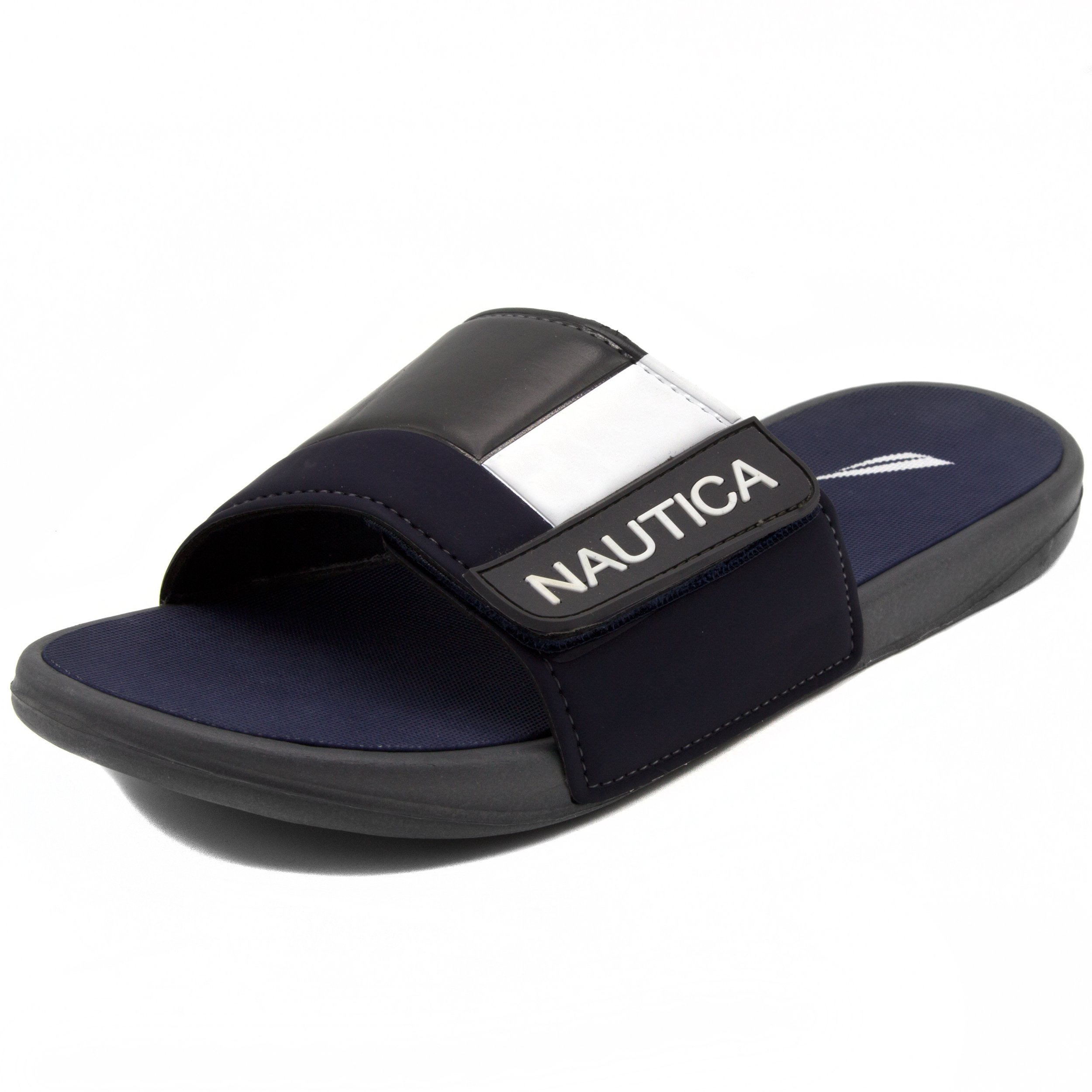 NauticaMen's Athletic Slide Sandal, Adjustable Straps, Comfort Slip-On (Regular & Wide Widths)