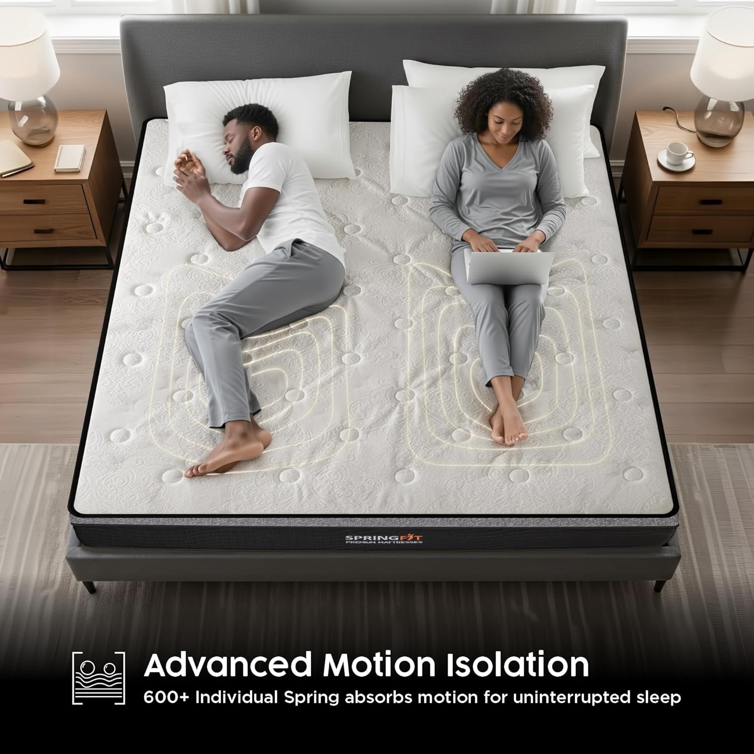 Hybrid Twin XL Mattress, 10 Inch Twin XL Size Mattresses in a Box with Helical™ Pocket Coil for Pressure Relief, No Box Spring Need for Spring Hybrid Colchones with CertiPUR-US Certified