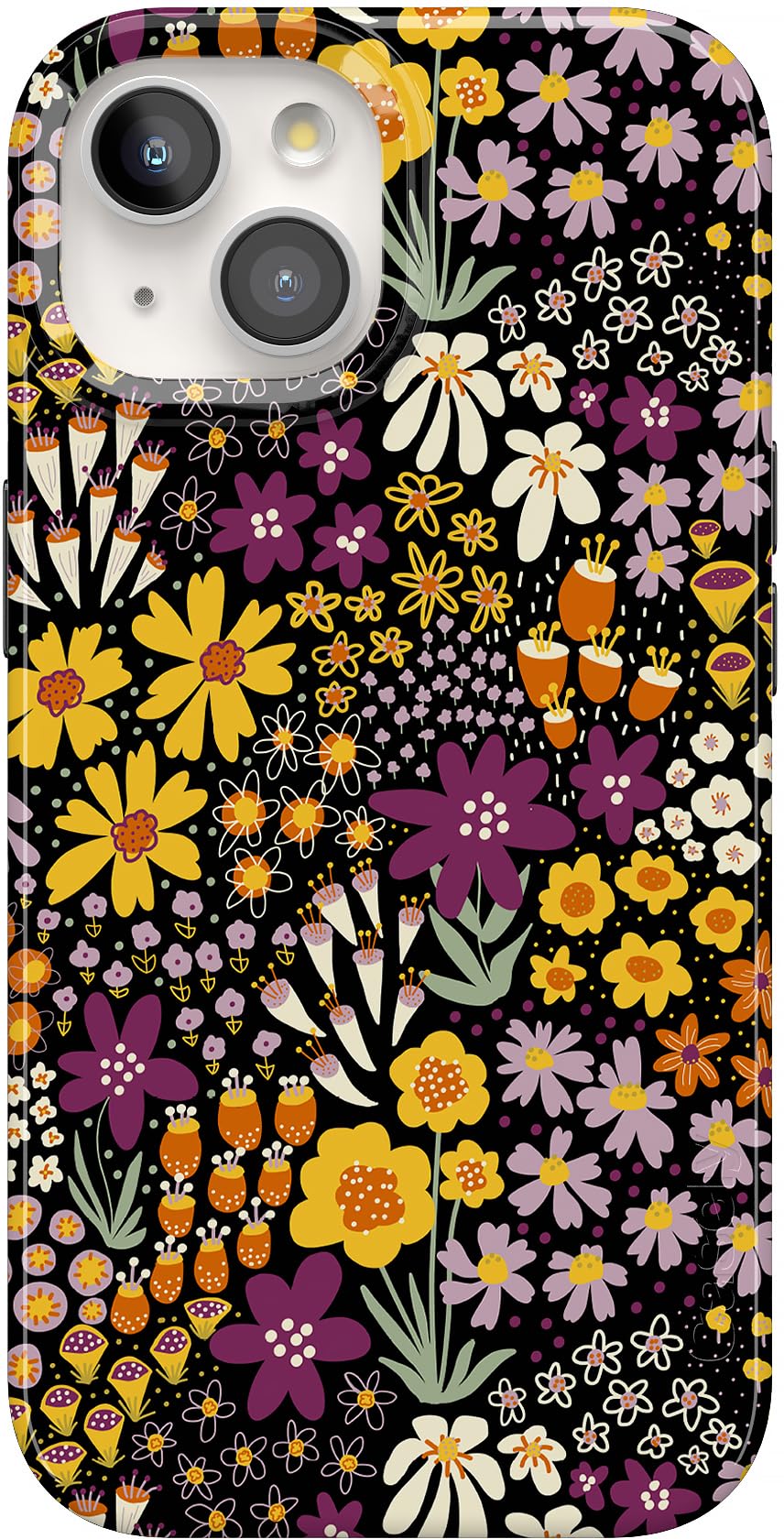 Casely iPhone 15 Case | Falling for You | Plum Floral | Compatible with MagSafe | Classic Ultra Slim Design