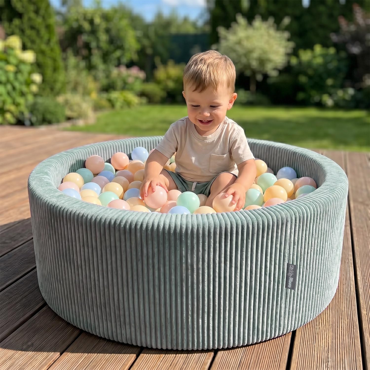 KiddyMoon Piscina Bambini Lavabile 90 X 30 Cm Con 200 Palline, Piscina Con Palline Per Bambini, Gioco Da Interno In Schiuma, Facile Da Pulire