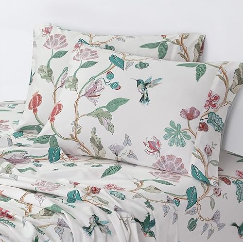 Miniatura 8 de AZORES HOME Isabella - Juego de sábanas de algodón orgánico de 300 hilos, se adapta a colchones de hasta 19 pulgadas, tamaño King, color gris