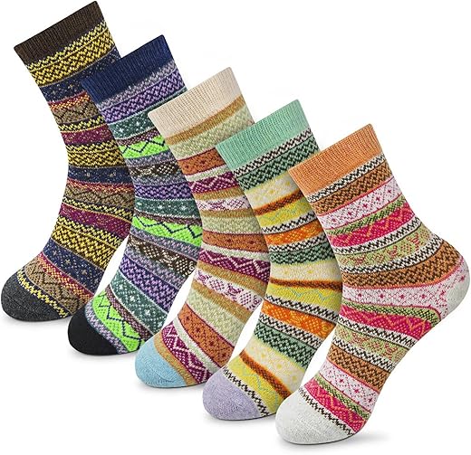 morecoo Socks for Women - Christmas Gifts for Women - Stocking Stuffers - Thick Wool Soft Warm Cozy Crew Womens Socks