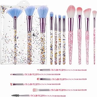 Juego de 17 brochas de maquillaje rosa con pu...