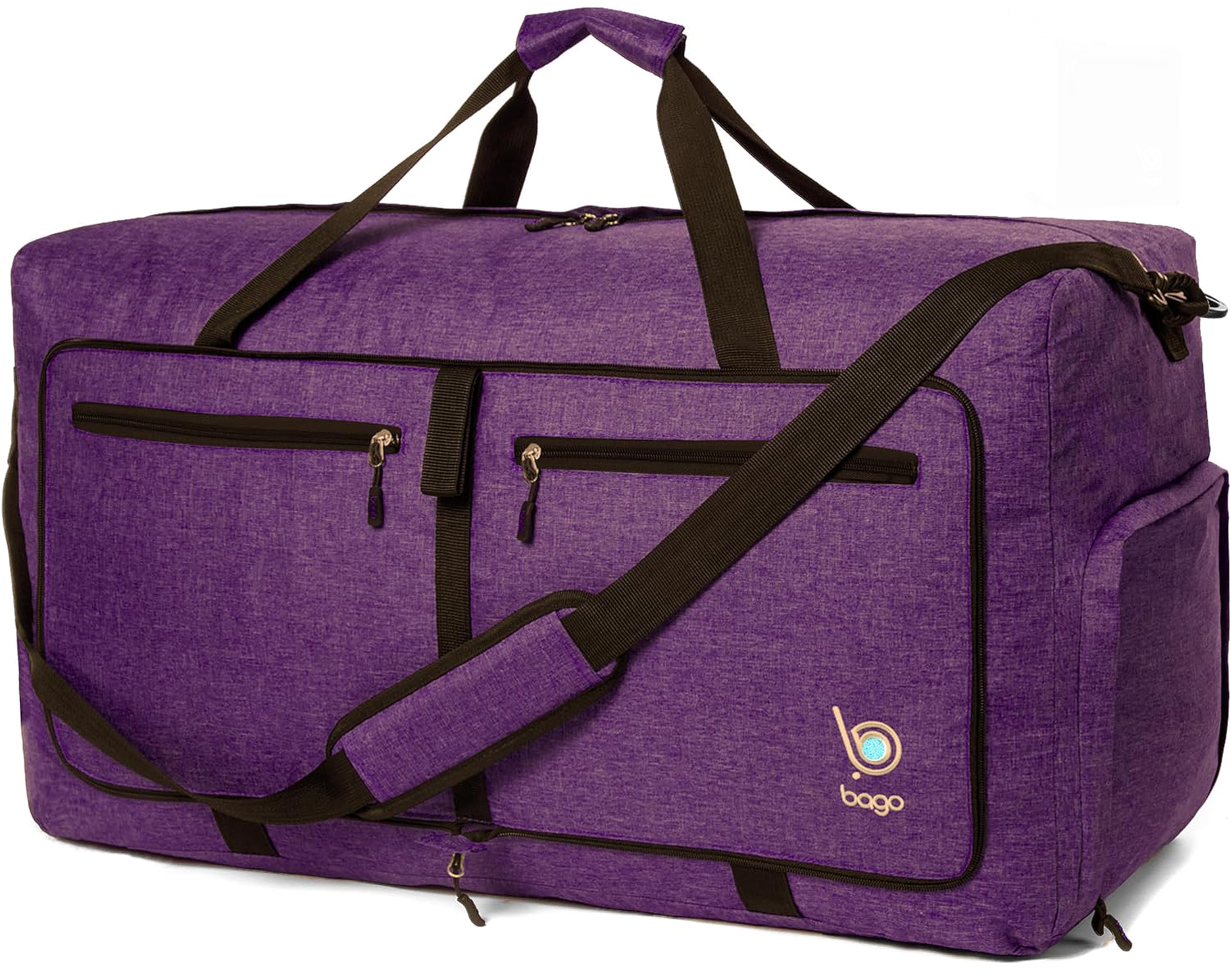 BagoHoldall Bags for Men & Women - 60L Spacious Holdall Bag with Shoe Compartment - Save Time & Travel The World in Style & Convenience - Durable, Lightweight & Foldable Duffle Bag (SnowDepPurple)OEKO-TEX STANDARD 100