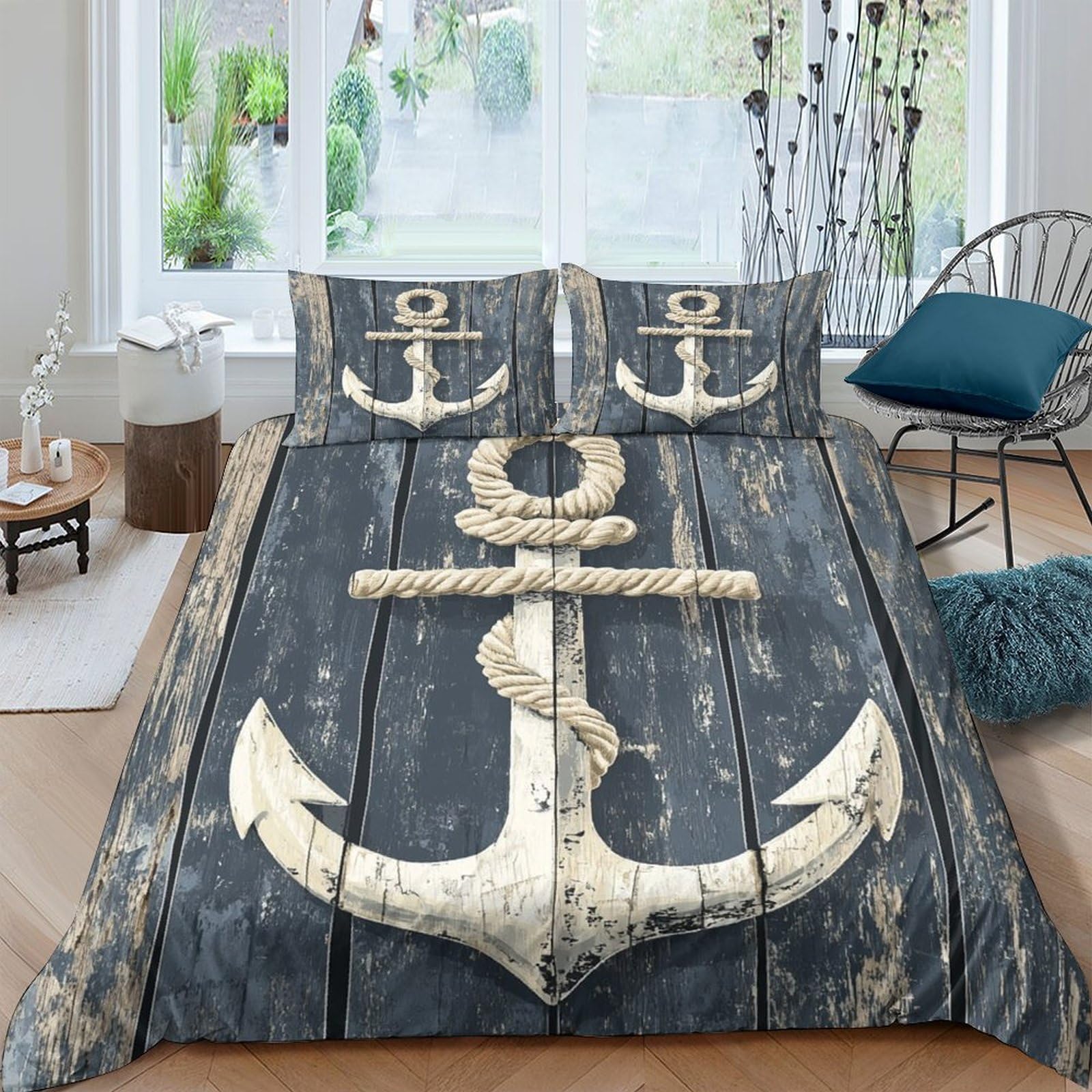Parure de lit 3D imprimée coastal 260x220 cm en microfibre douce