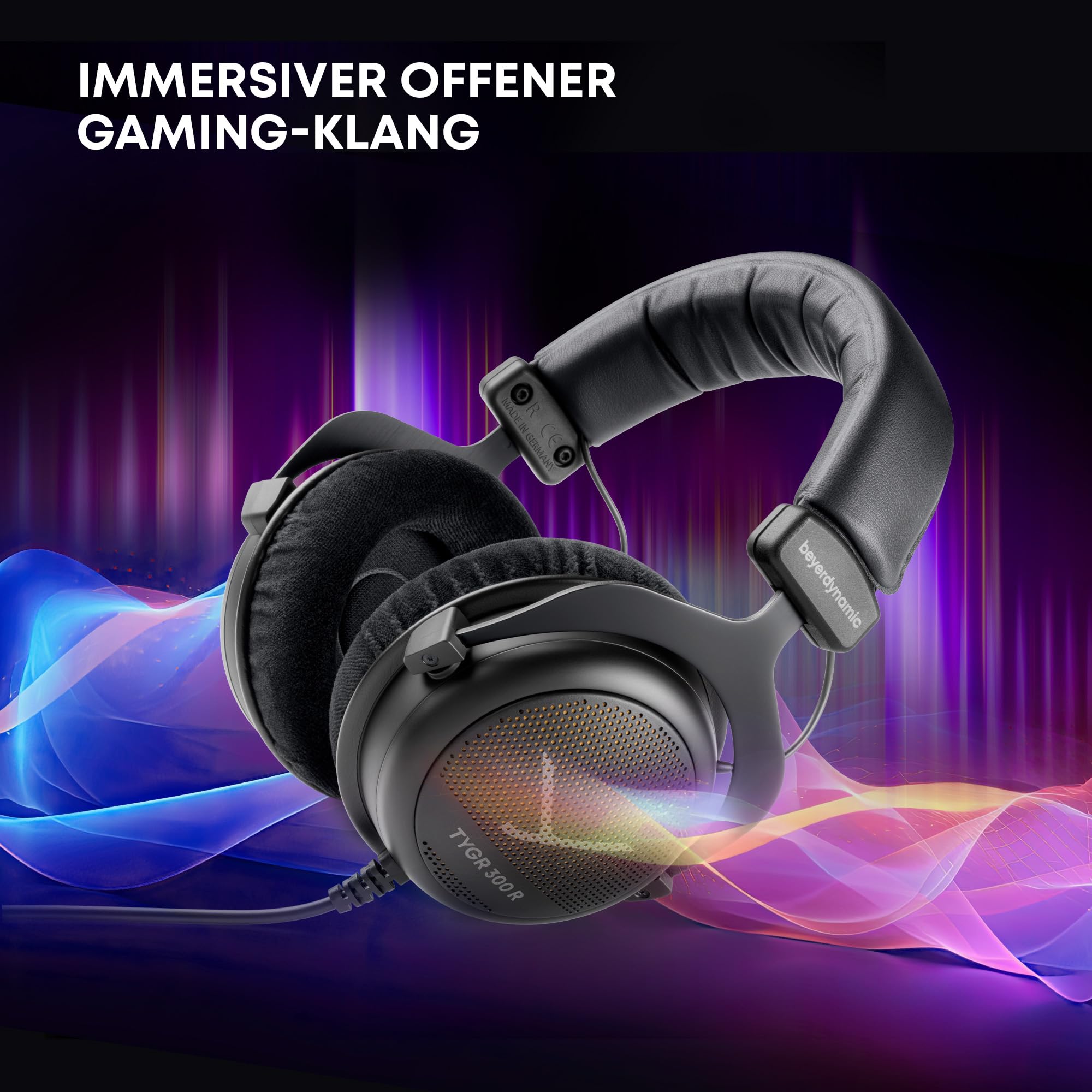 beyerdynamic TYGR 300 R Kopfhörer, offener Gaming-Kopfhörer, kabelgebunden, schwarz, geeignet für PS5 Konsole, PC, Xbox, Nintendo