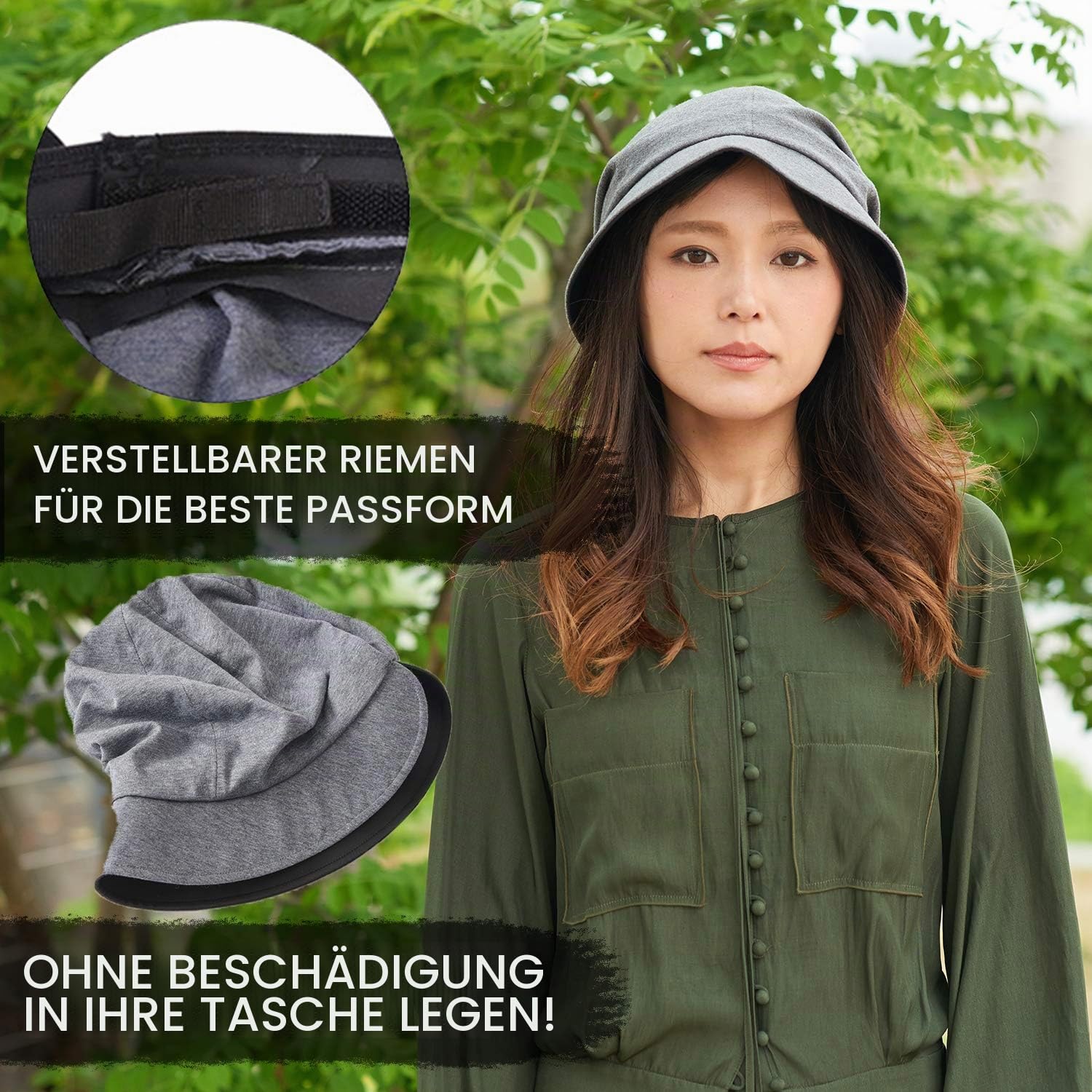 CHARM Damen Sonne Hut Sommer Kappe mit Bio Baumwolle