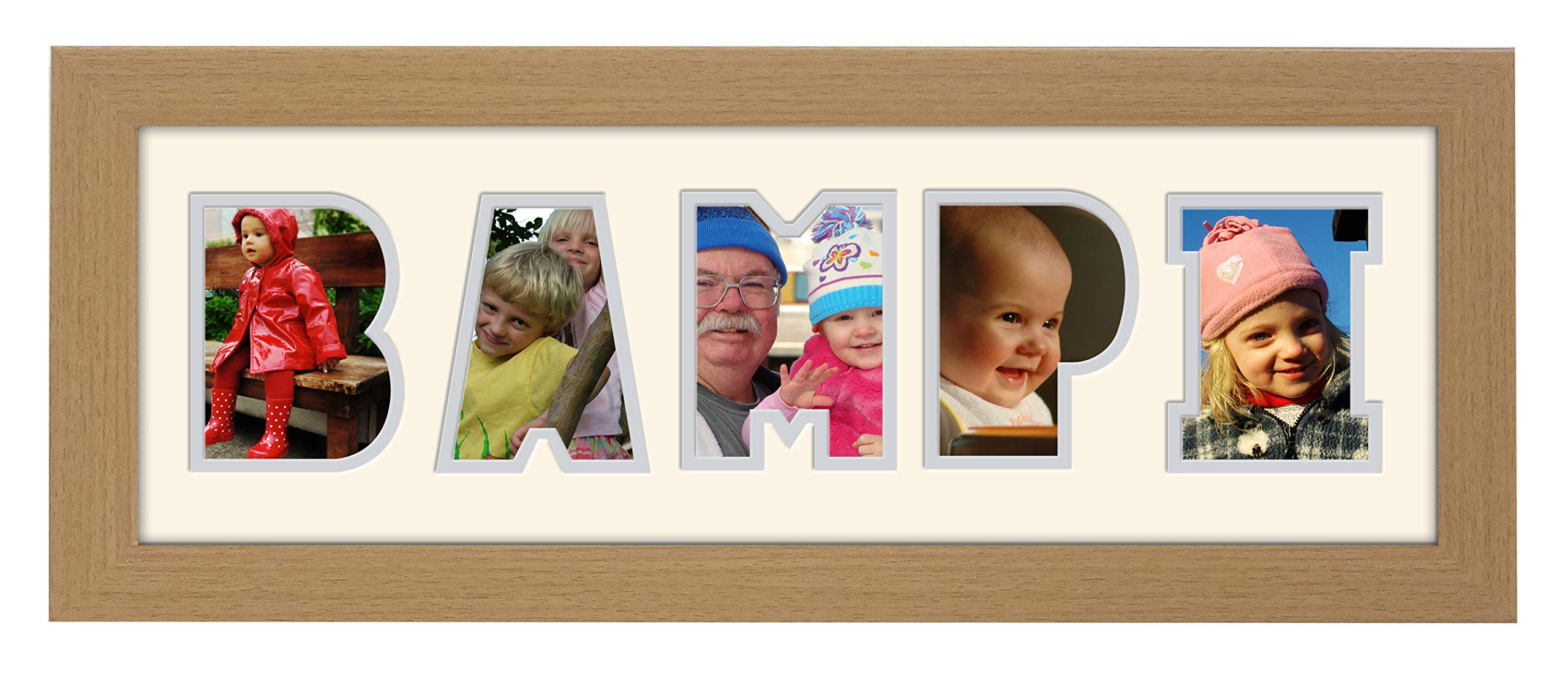 Photos In A Word Oak Finish Frame Cream Mount Grey Inside Bampi Photo Frame Welsh Word Photo Frame 1267A (Oak Finish Frame Cream Mount Grey Inside)