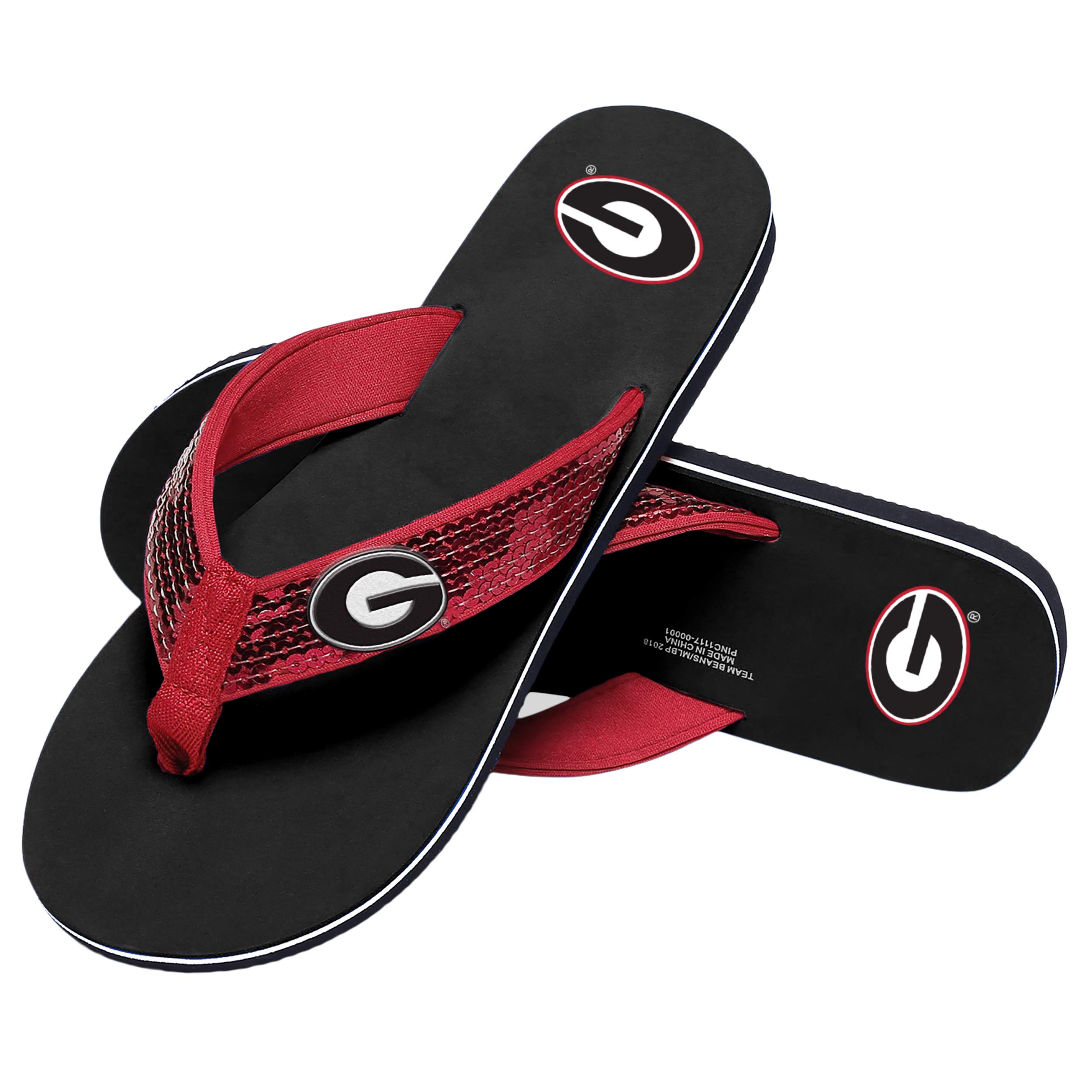 FOCO Unisex NCAA College Team Logo Riemen Sandalen Flops Florida State Damen Flip Flop mit Pailletten, Größe L, Teamfarbe