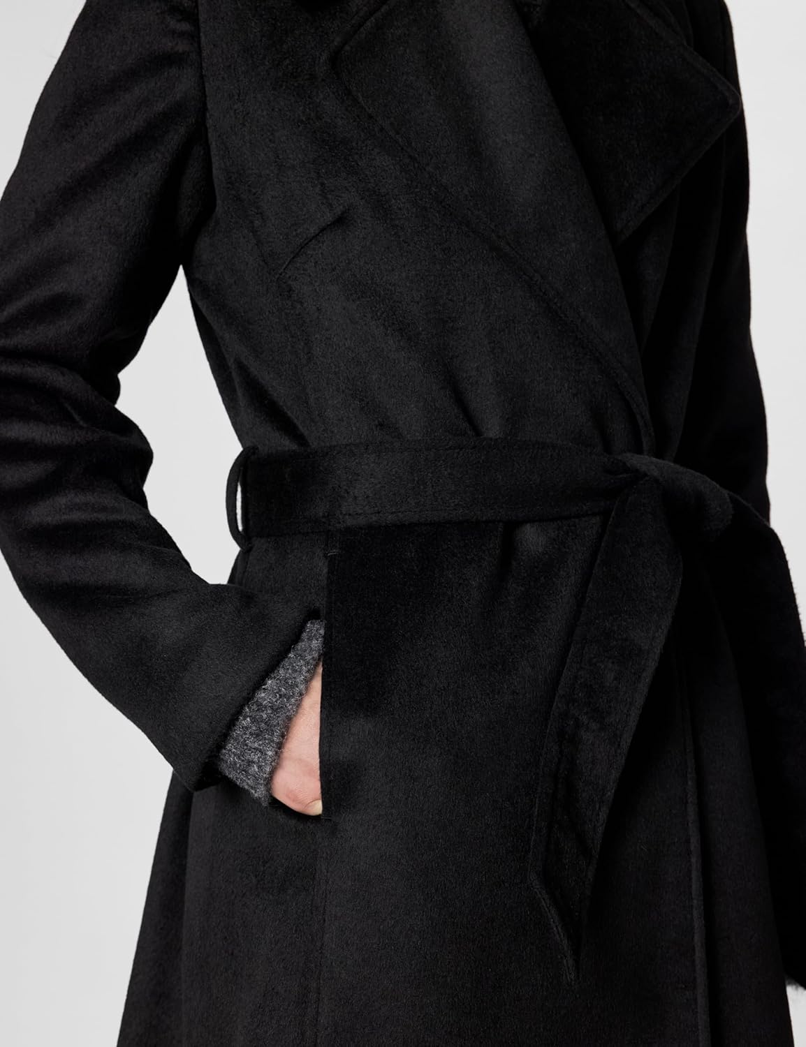 KARL LAGERFELD womens Luxe Twill Classic Belted Maxi - Image 5