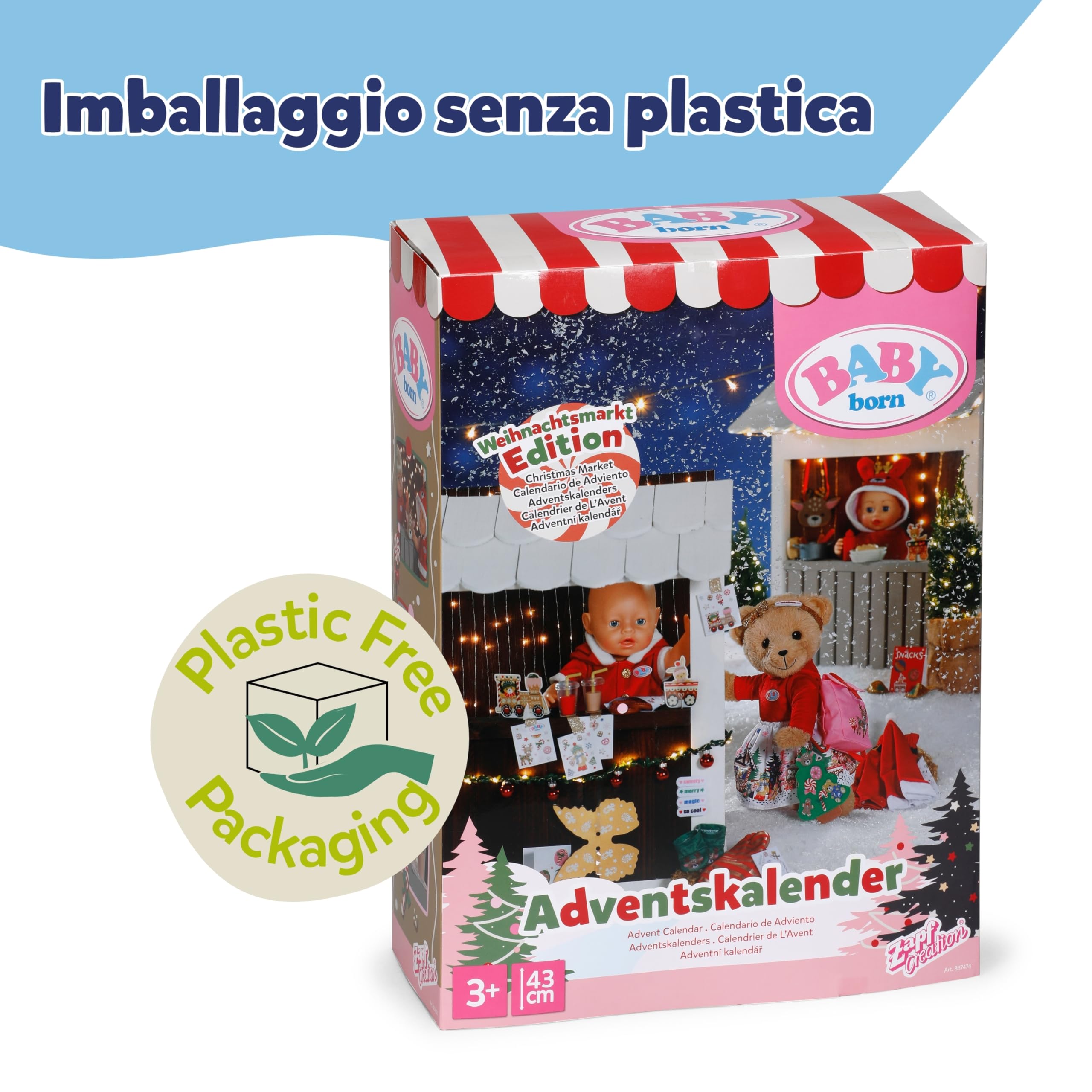 Calendario dell'Avvento BABY born - 24 sorprese - Abiti e accessori per bambole da 43 cm - Accessori di alta qualità per bambole per Natale