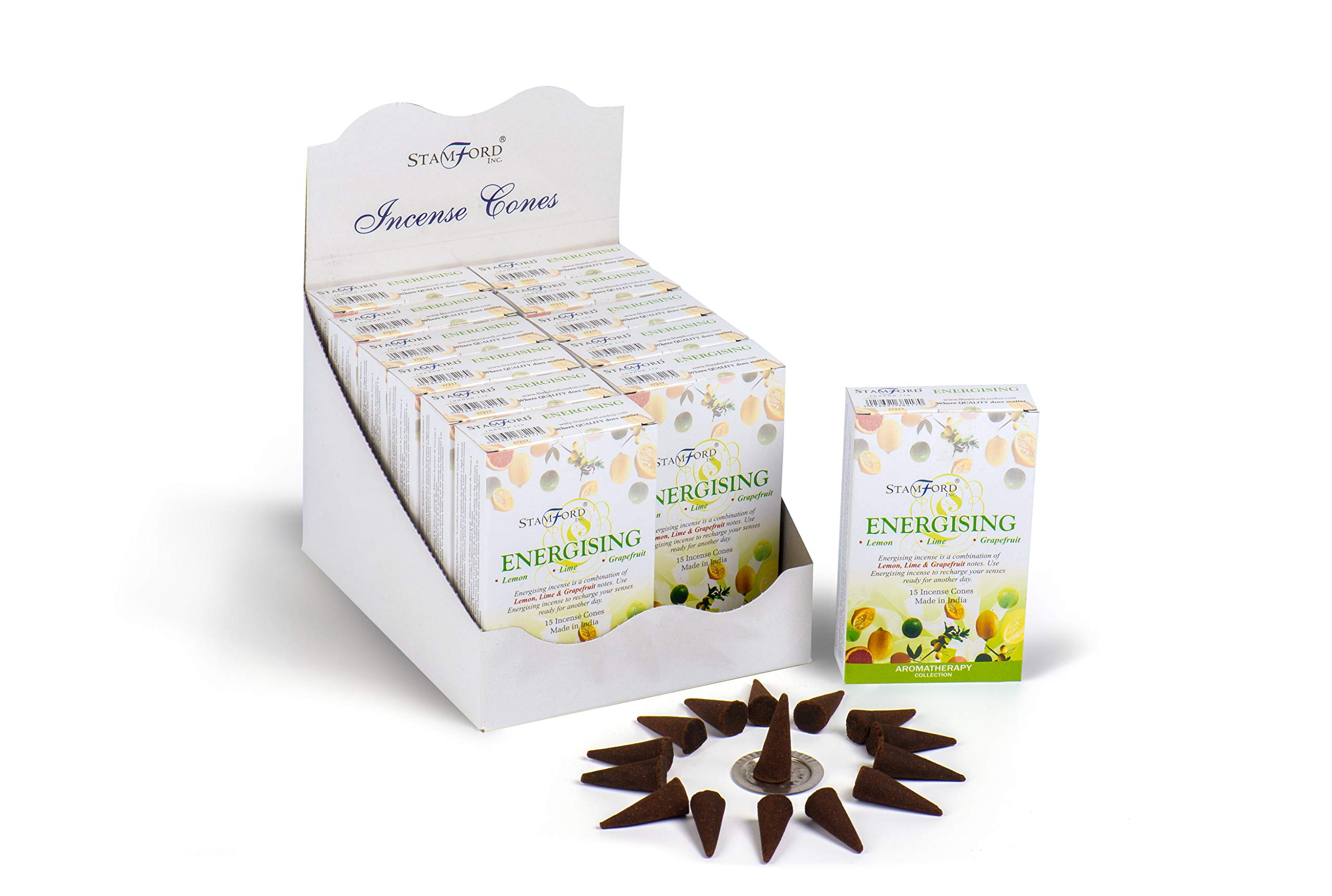 STAMFORD INC 37217 Energising Aromatherapy Cones, 15 Cones x 12 Packs