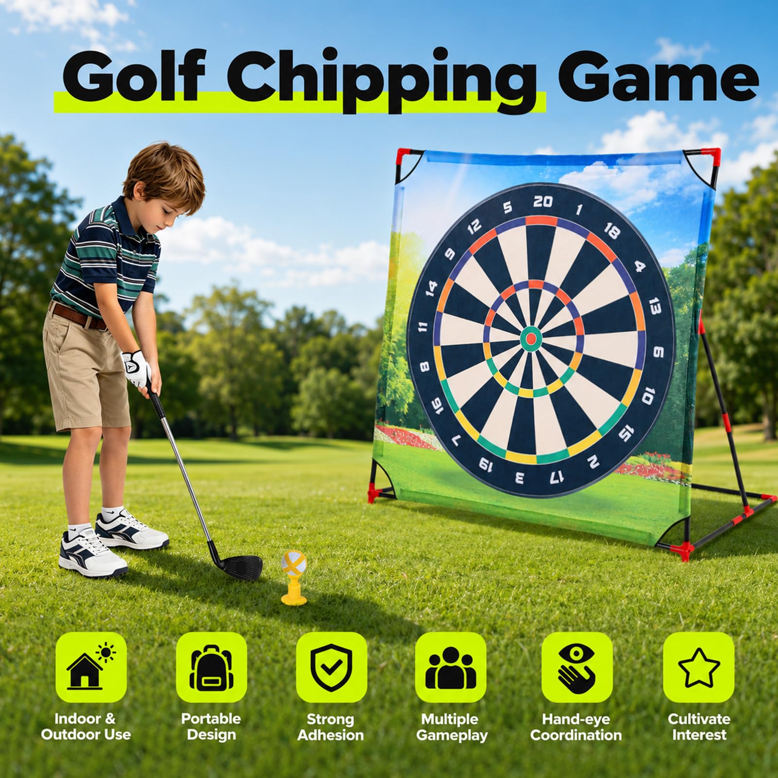 Golfspielset, Golf Battle Spielset Draußen Drinnen Minigolf Kinder Spiele Erwachsene Gartenspiele mit 2 Golfschläger 24 Bällen und Anzeigetafel Fördert Aktives Spielen Golf-Fähigkeiten