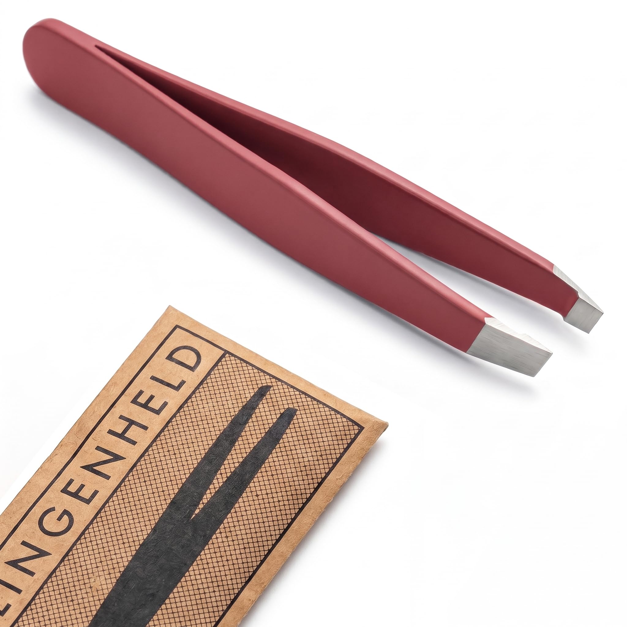 KLINGENHELD® Haargenaue Pinzette - greift jedes Haar beim 1. Versuch ohne durchrutschen - Pinzette Augenbrauen Zupfen handgeschliffen, schließt Jahr für Jahr bündig (50 Farben)
