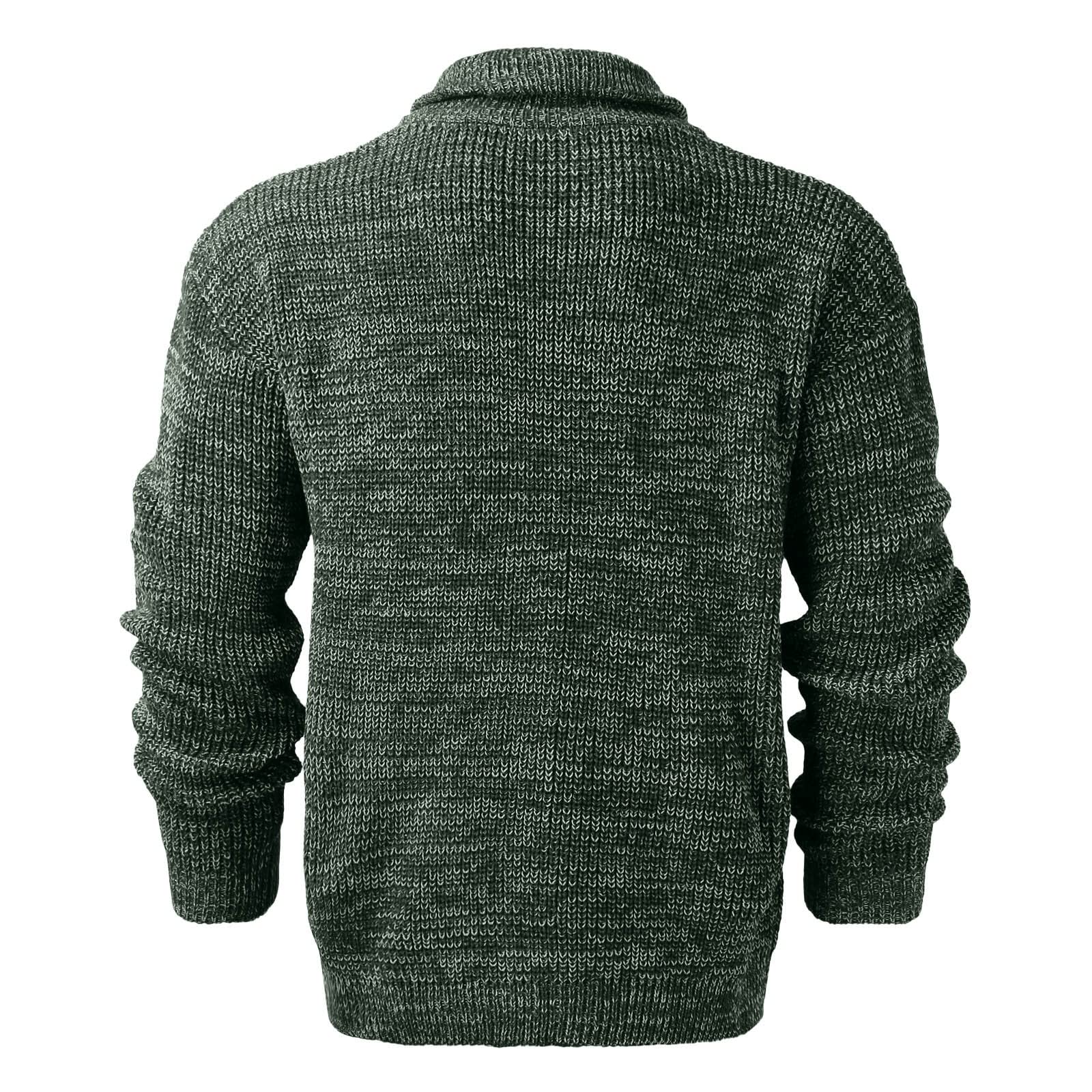 Cardigan Hombre Punto, Chaqueta De Punto Elegante Hombre Manga Larga Cuello De Chal Informal Prendas De Punto con Botones Sobreabrigo De Solapa Cárdigan Liso Jersey Suéter Otoño Invierno