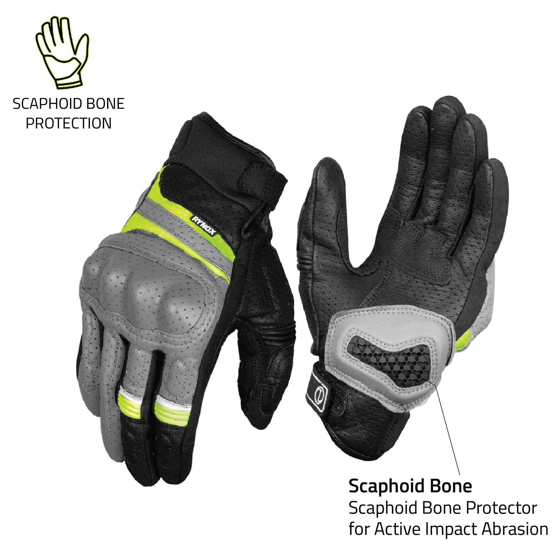 Rynox Air GT Gloves – Cuff Length Motorcycle Riding Leather Gloves