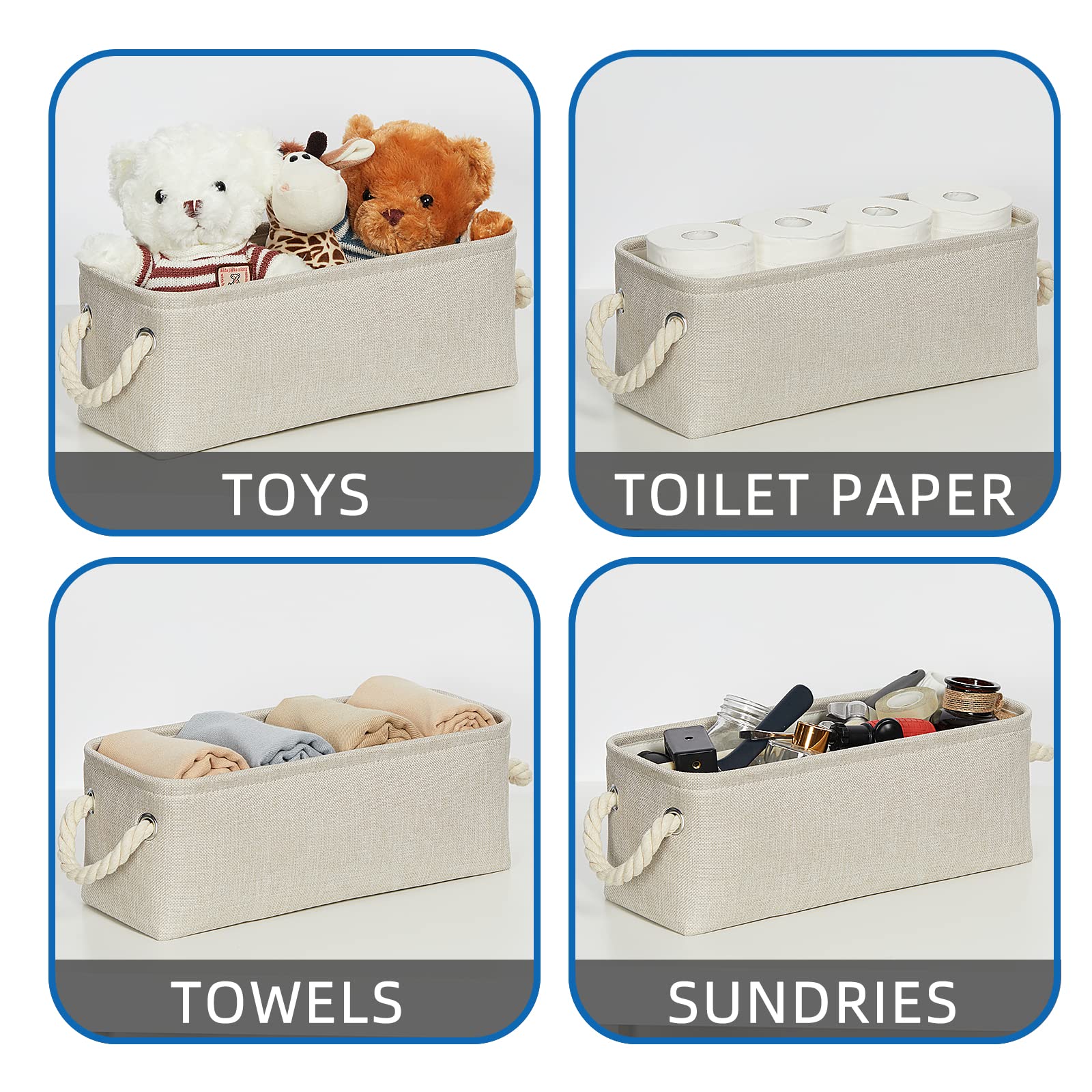 3 Stück Kleine Faltbare Aufbewahrungskörbe Aus Stoff (22,9 X 19,1 X 19,1 Cm) – Organizer Für Schrank, Regal, Kinderkleidung & Spielzeug