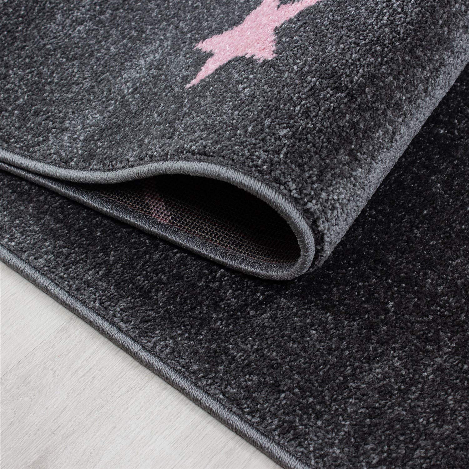 Carpetsale24 Tappeti per Bambini, Colore Rosa, Disegno a Stella, 112893, Tappeto Rettangolare, Tappeti Camera dei Bambini, 140 x 200 cm