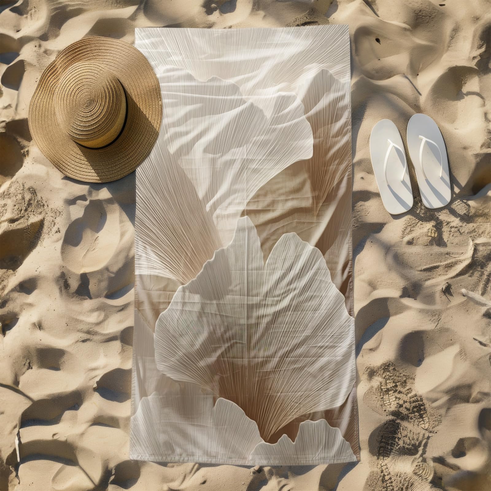 Générique Serviette Microfibre Plage Modèle Beige Marron Clair