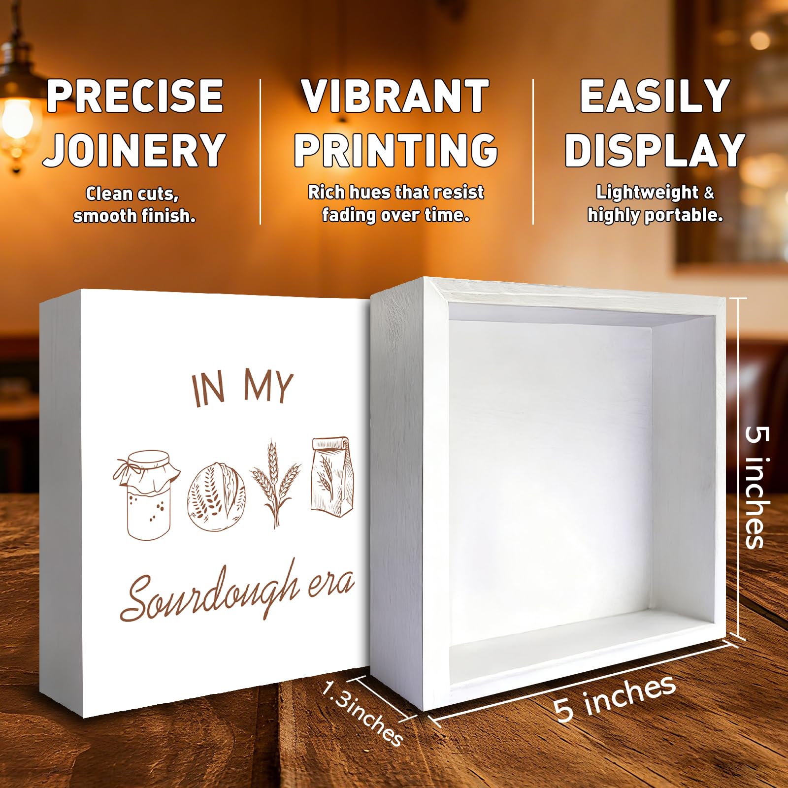 Funny Sourdough Gifts for Baking Lovers, In My Sourdough Era Kitchen Wooden Box Sign Decor, Baking Gifts for Bakers Women Men