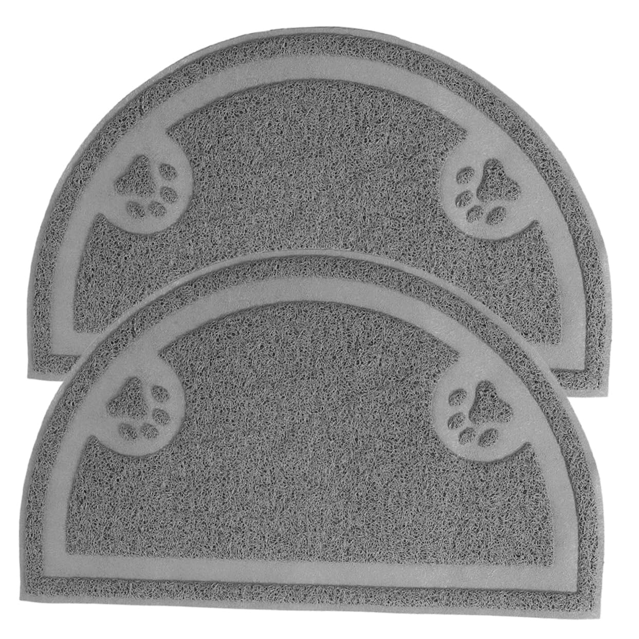 Toddmomy 2 Stück Katzenstreumatte Teilig PVC Rutschfest Große Katzenklo Unterlage für Verschiedene Katzentoiletten Verhindert Streuverschmutzung mit Halbrunden Ecken