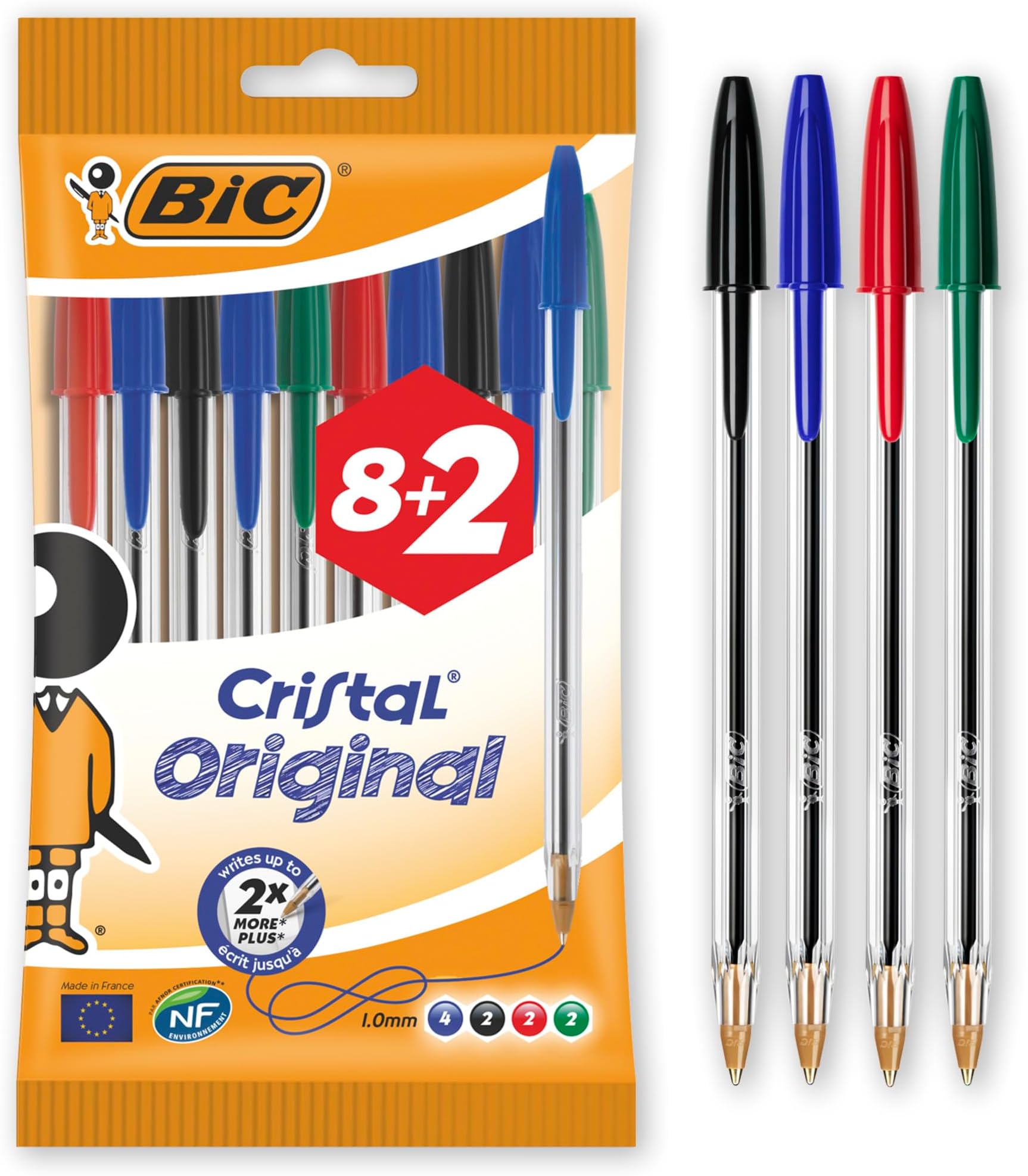 Bic Original Ballpoint Pens, Assorted Colours, Pack of 10