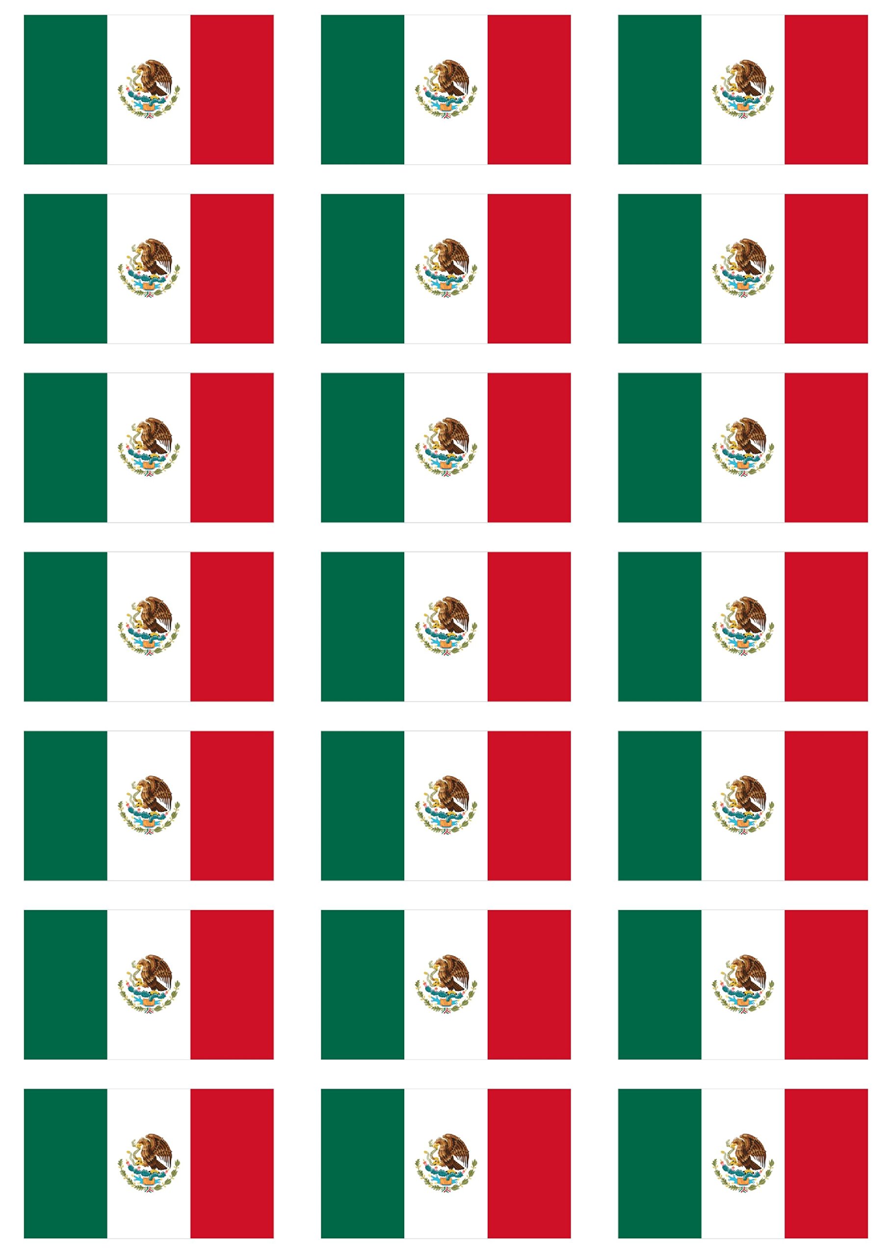 Mexico Flag self Adhesive matt Paper Labels/Stickers