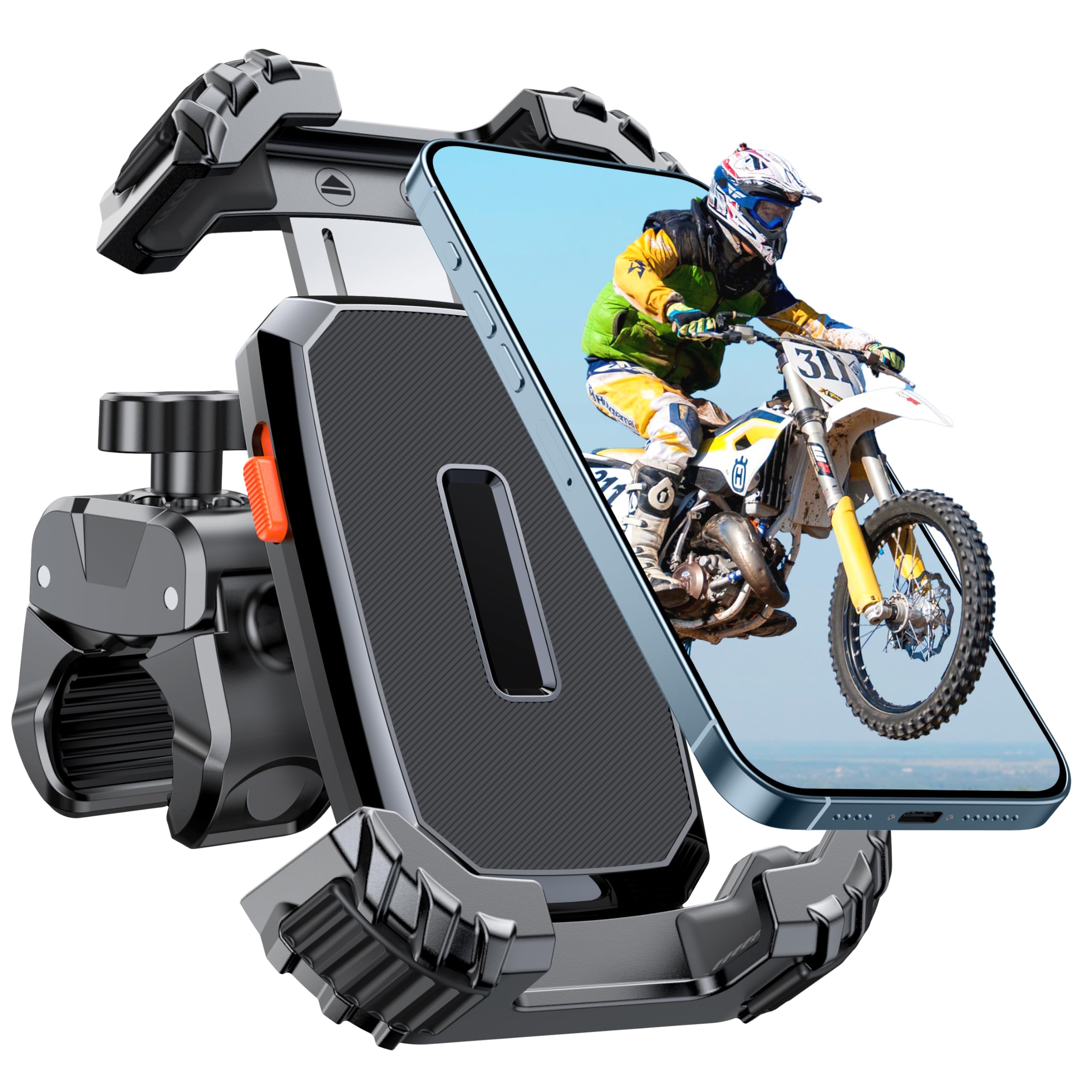 Supporto Universale Per Telefono Moto/Bici - Anti Vibrazione, Rotazione 360°, 4.7-7.1 Pollici