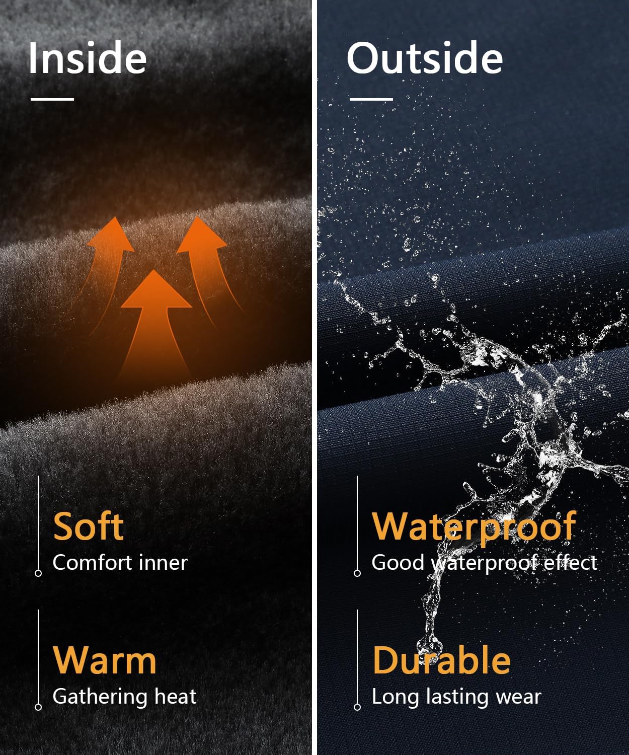 Men's waterproof ski jacket fleece lined warm winter hooded snow jacket windproof mountaineering ski windbreaker - Image 4