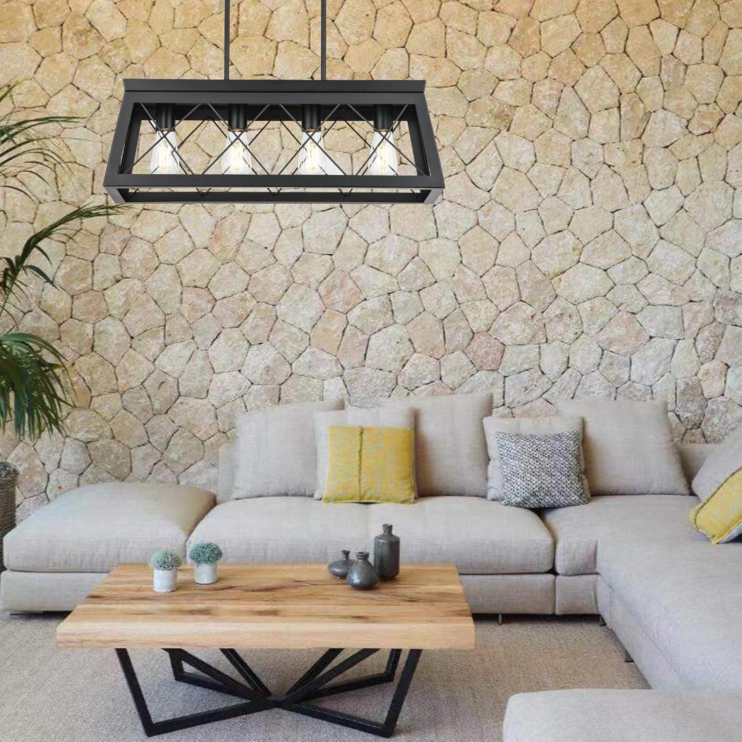 Blасk Frіdау - 70% оƒƒ Yaohong Farmhouse Rectangle Kitchen Island Chandelier Lighting, Metal and Wood Rustic Dining Room Pendant Light Fixture Industrial Linear Cage Pool Table Bar Counter Light 4 Lights Flаѕh Dеаlѕ - 50% оƒƒ Yaohong Farmhouse Rectangle Kitchen Island Chandelier Lighting, Metal and Wood Rustic Dining Room Pendant Light Fixture Industrial Linear Cage Pool Table Bar Counter Light 4 Lights