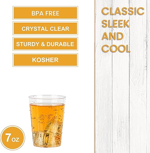 Miniatura 2 de PARTY BARGAINS Vasos de plástico transparente de 10 onzas, paquete de 100 vasos transparentes de plástico resistente, ideales para bodas, Acción de
