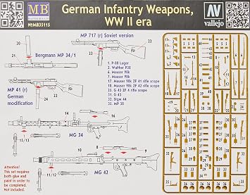 Masterbox 1:35 Scale German Infantry Weapons WW II Era Figure