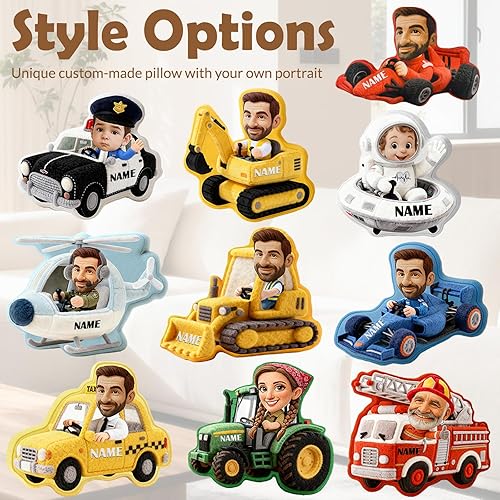 Miniatura 2 de Amlion Almohada personalizada almohada facial personalizada de dibujos animados con nombre de imagen, almohadas personalizadas con forma de cara de