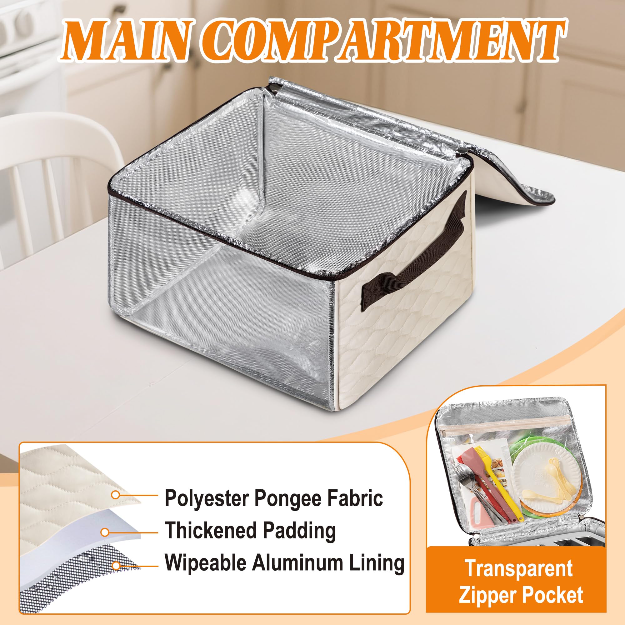 YARWO Copertura per tostapane a 4 fette con fondo e finestra visibile, copertura per tostapane compatibile con Cuisinart/BLACK+DECKER 4 slot larghi, borsa grande per macchina del pane con tasca con