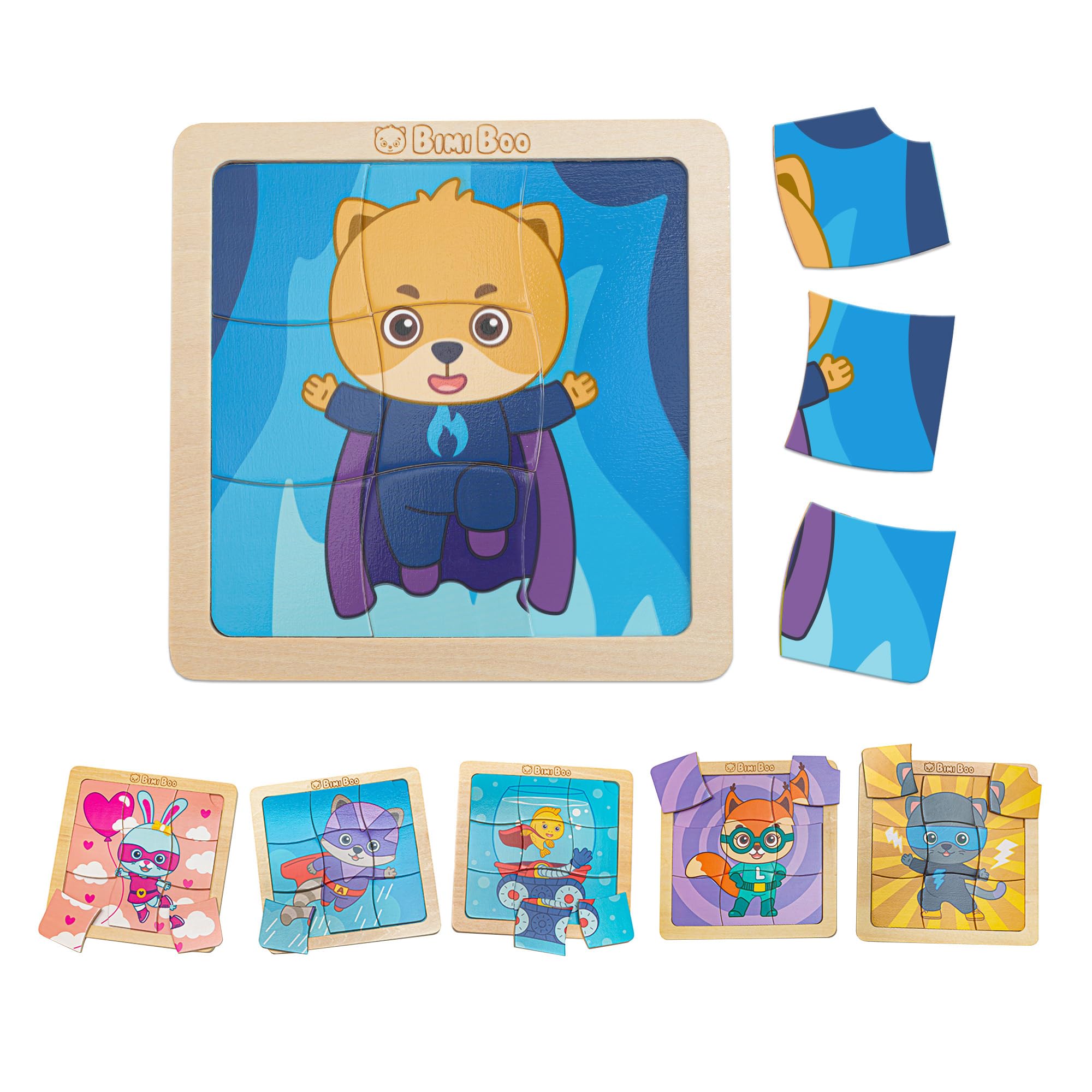 Bimi Boo and Friends Puzzles Set (Superheroes Outfit)