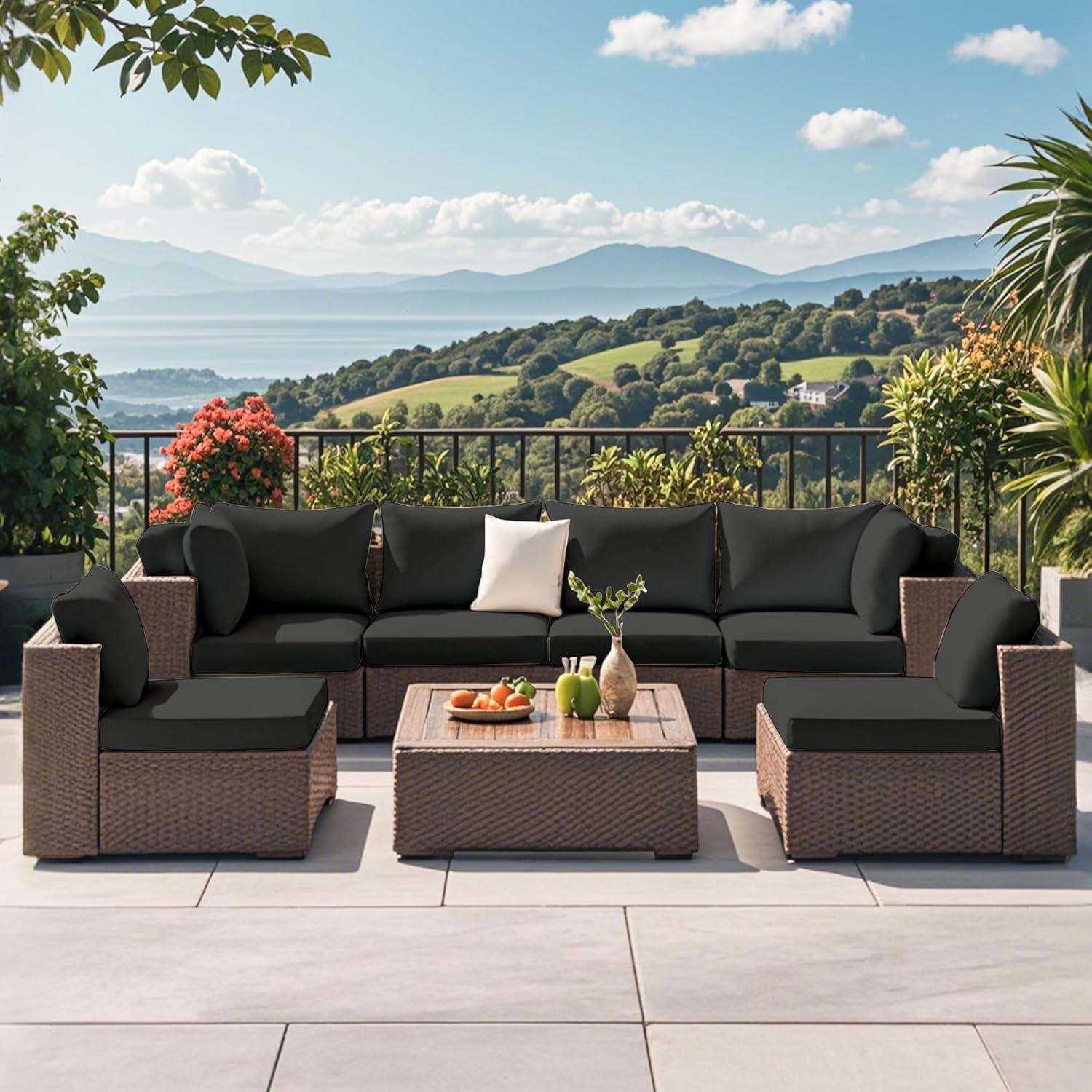 12Pcs Outdoor Cushion Covers Patio Cushion Covers Cushion Covers for Outdoor Furniture Stretch Patio Cushion Covers Replacement Couch Slipcovers Waterproof (Cover Only)