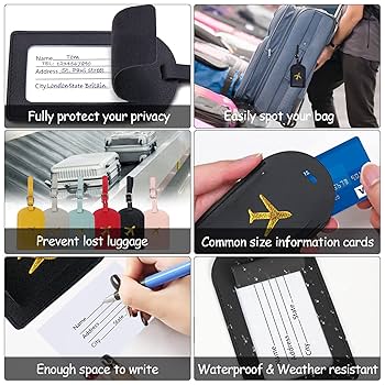 SOIMISS 6 St Bagage Resetaggar Etikett Fu00f6r Bagage-id Bagagebrickor Fu00f6r Resvu00e4skor Etikett Fu00f6r Bagageetikett Silikonvu00e4skor Fu00f6r Resor Handvu00e4ska Taggar